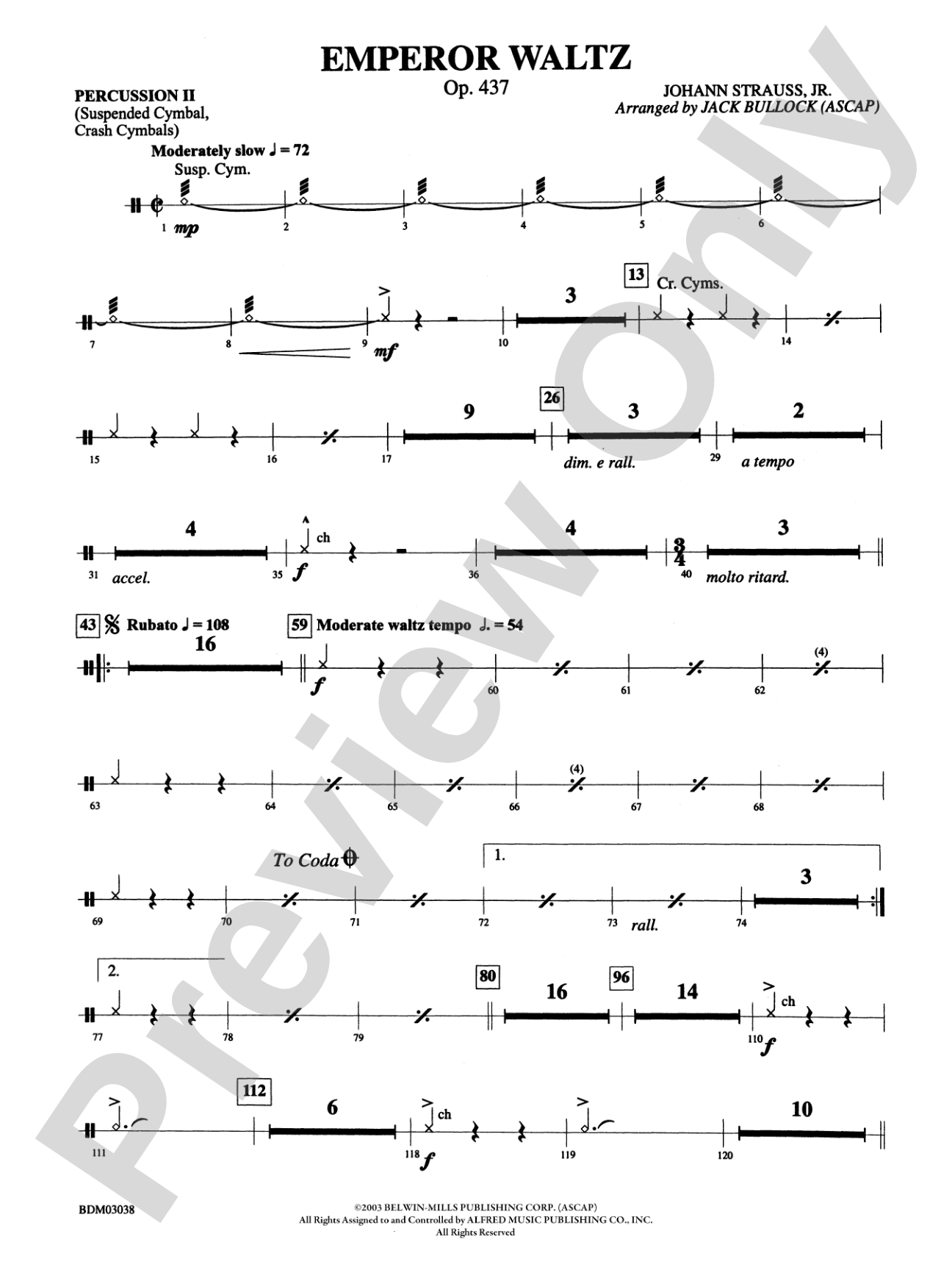 Emperor Waltz, Op. 437: 2nd Percussion