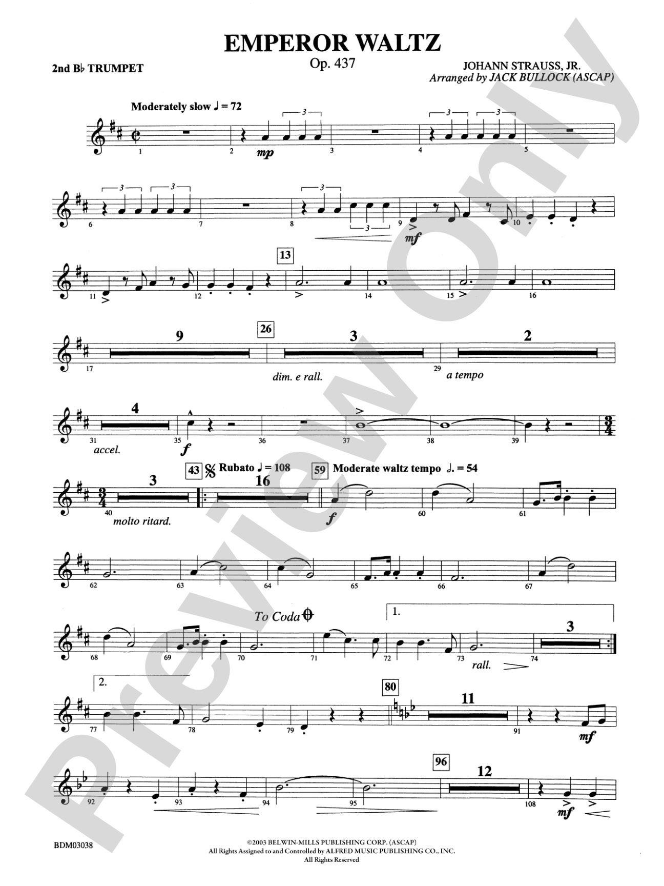 Emperor Waltz, Op. 437: 2nd B-flat Trumpet