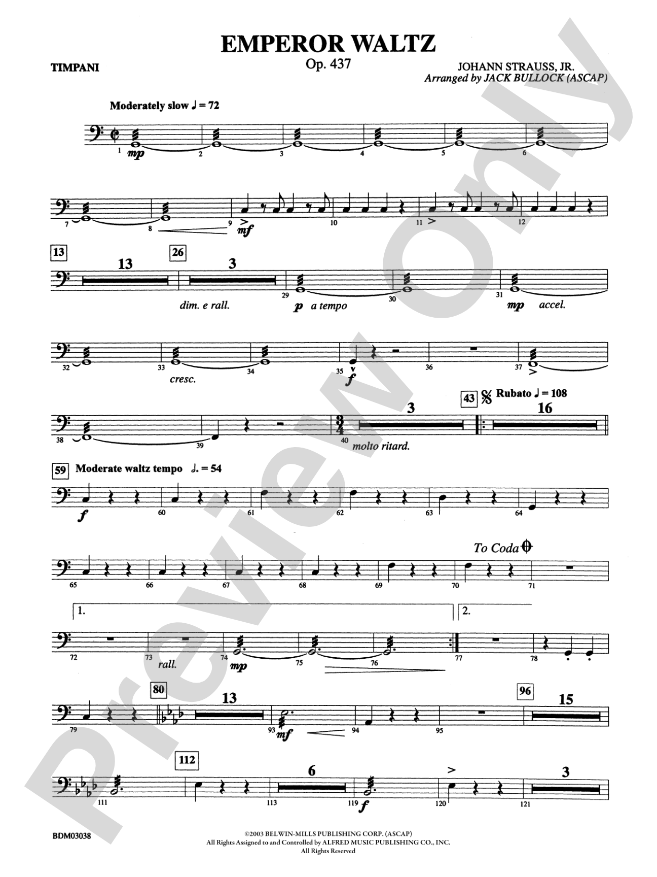 Emperor Waltz, Op. 437: Timpani