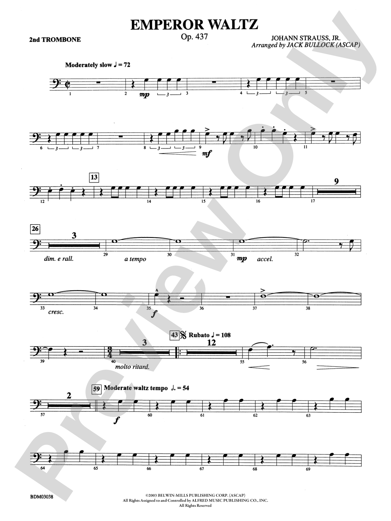 Emperor Waltz, Op. 437: 2nd Trombone