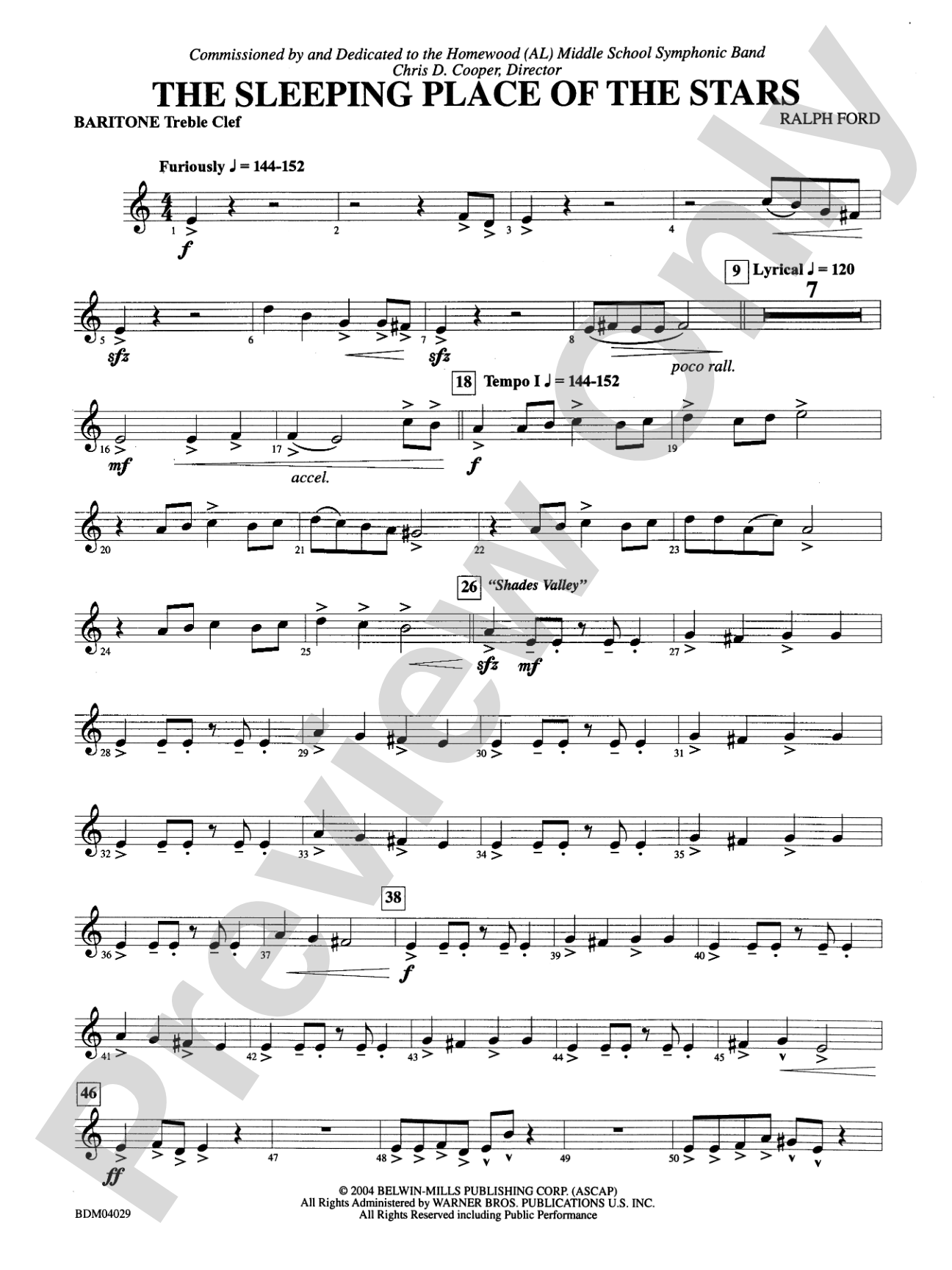 The Sleeping Place of the Stars: Baritone T.C.