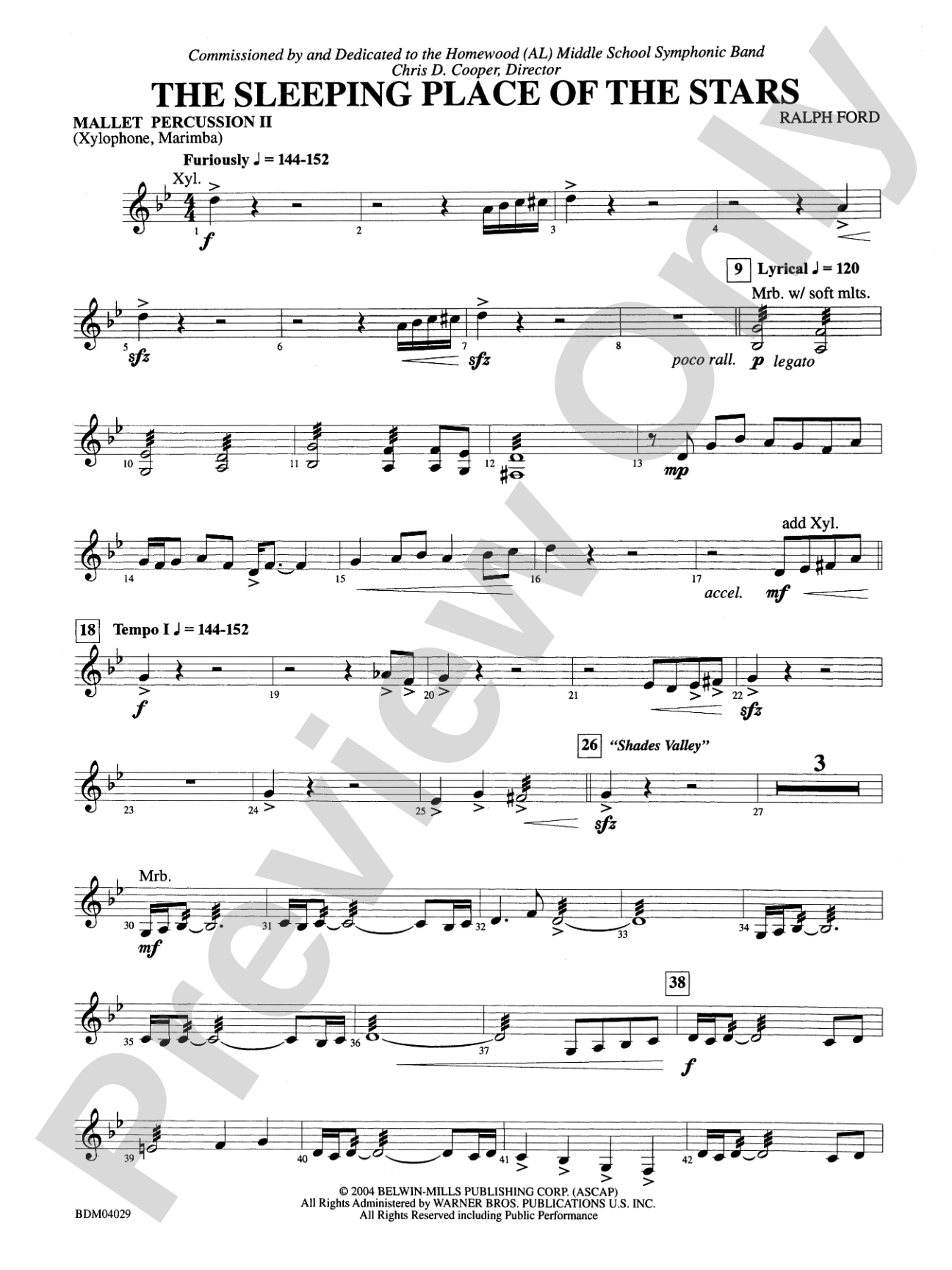 The Sleeping Place of the Stars: 2nd Mallet Percussion