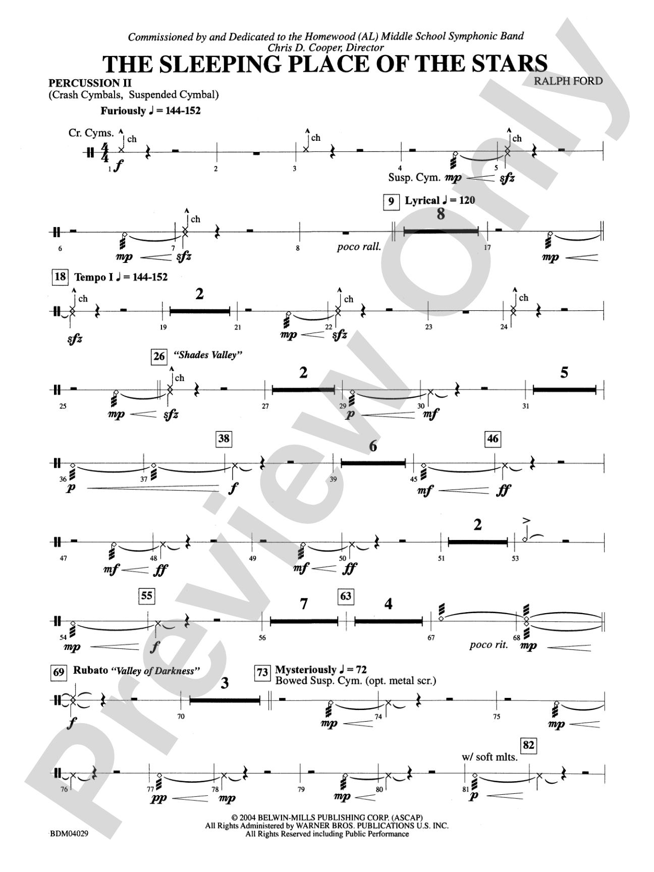 The Sleeping Place of the Stars: 2nd Percussion