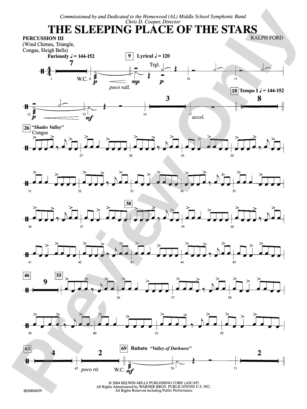 The Sleeping Place of the Stars: 3rd Percussion