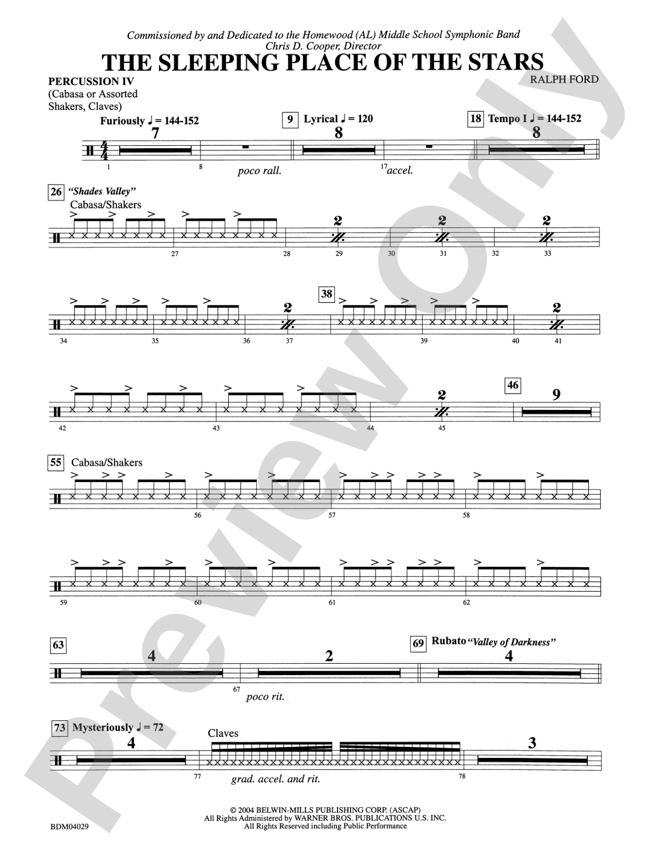 The Sleeping Place of the Stars: 4th Percussion