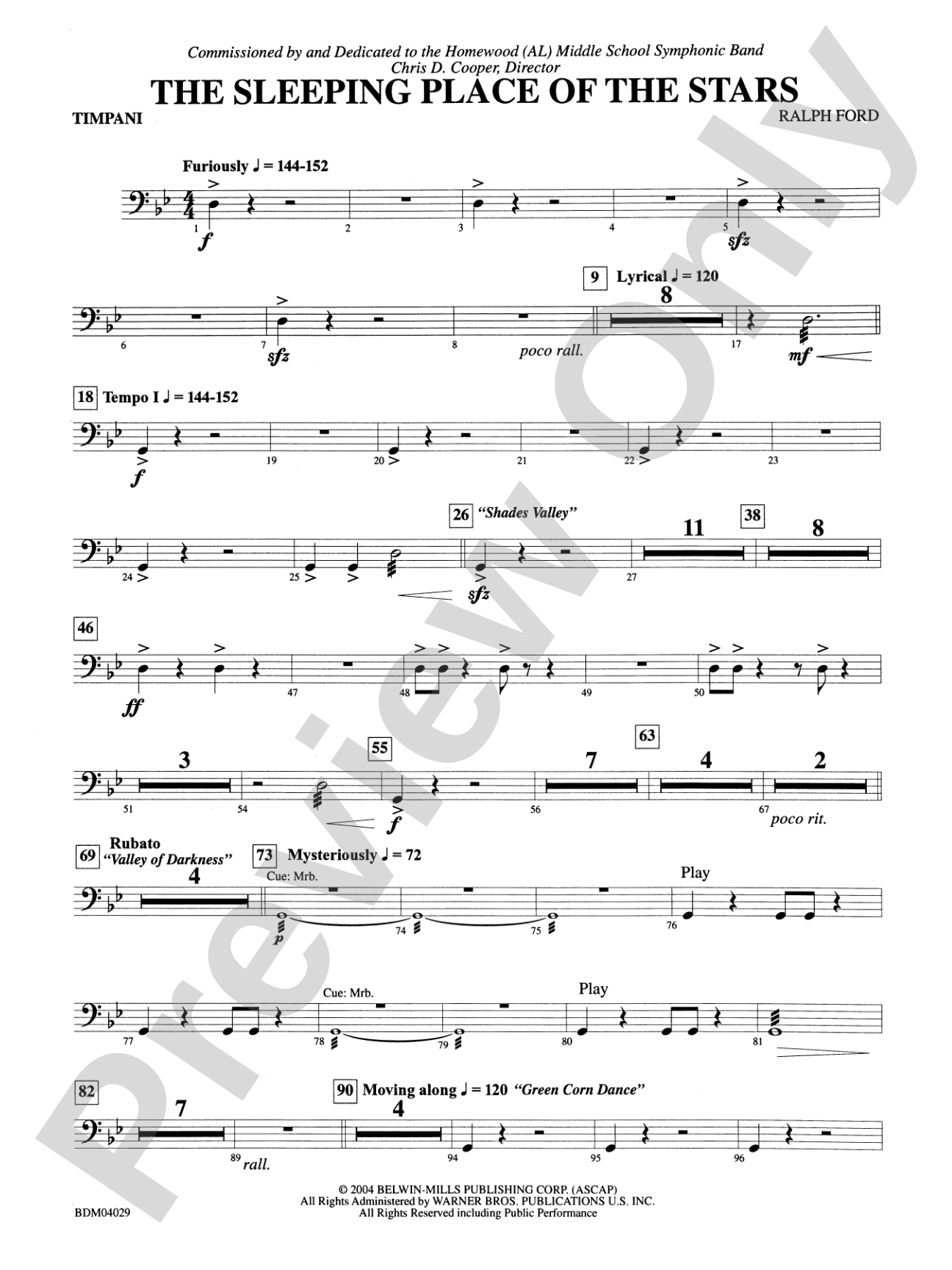 The Sleeping Place of the Stars: Timpani