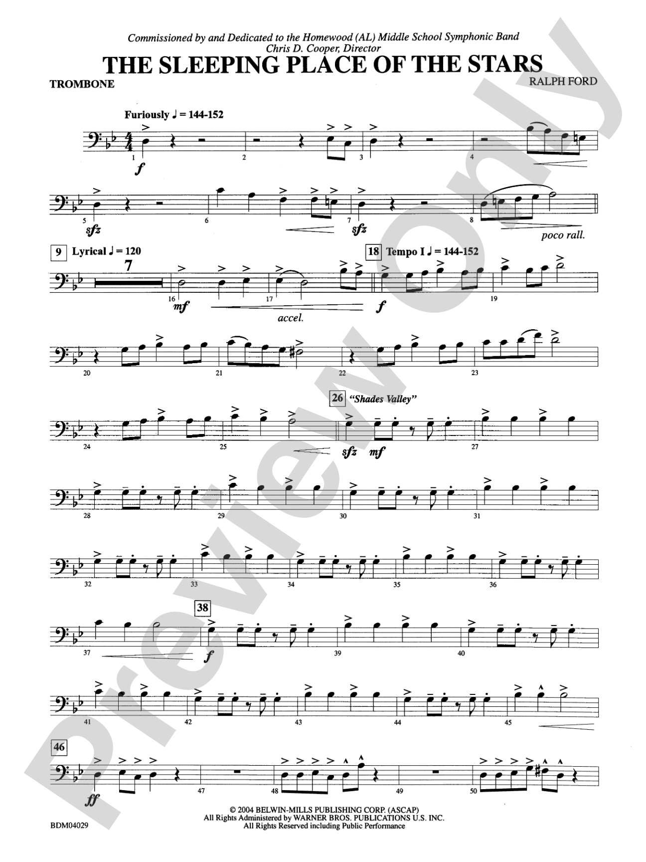 The Sleeping Place of the Stars: 1st Trombone