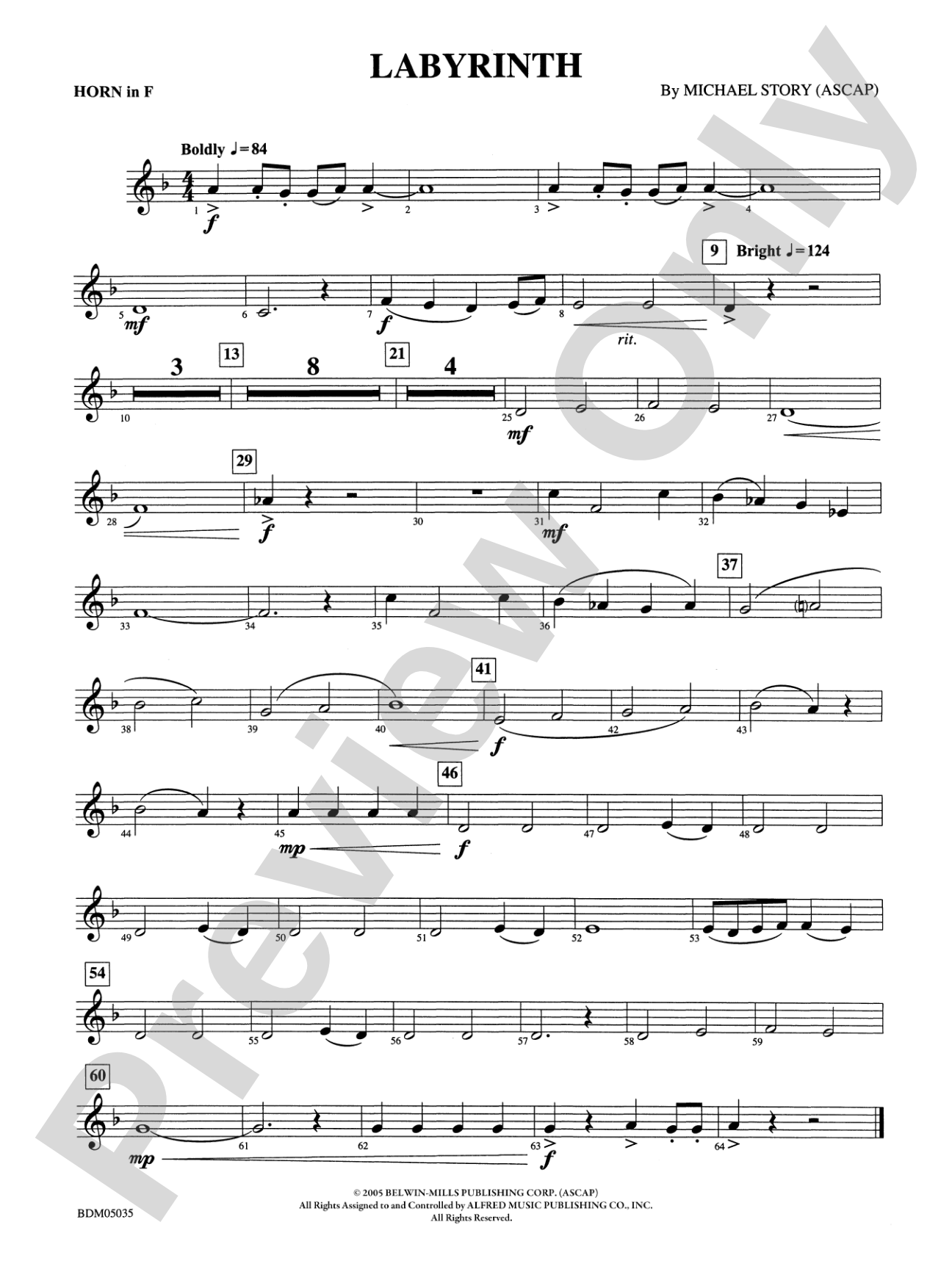 Labyrinth: 1st F Horn
