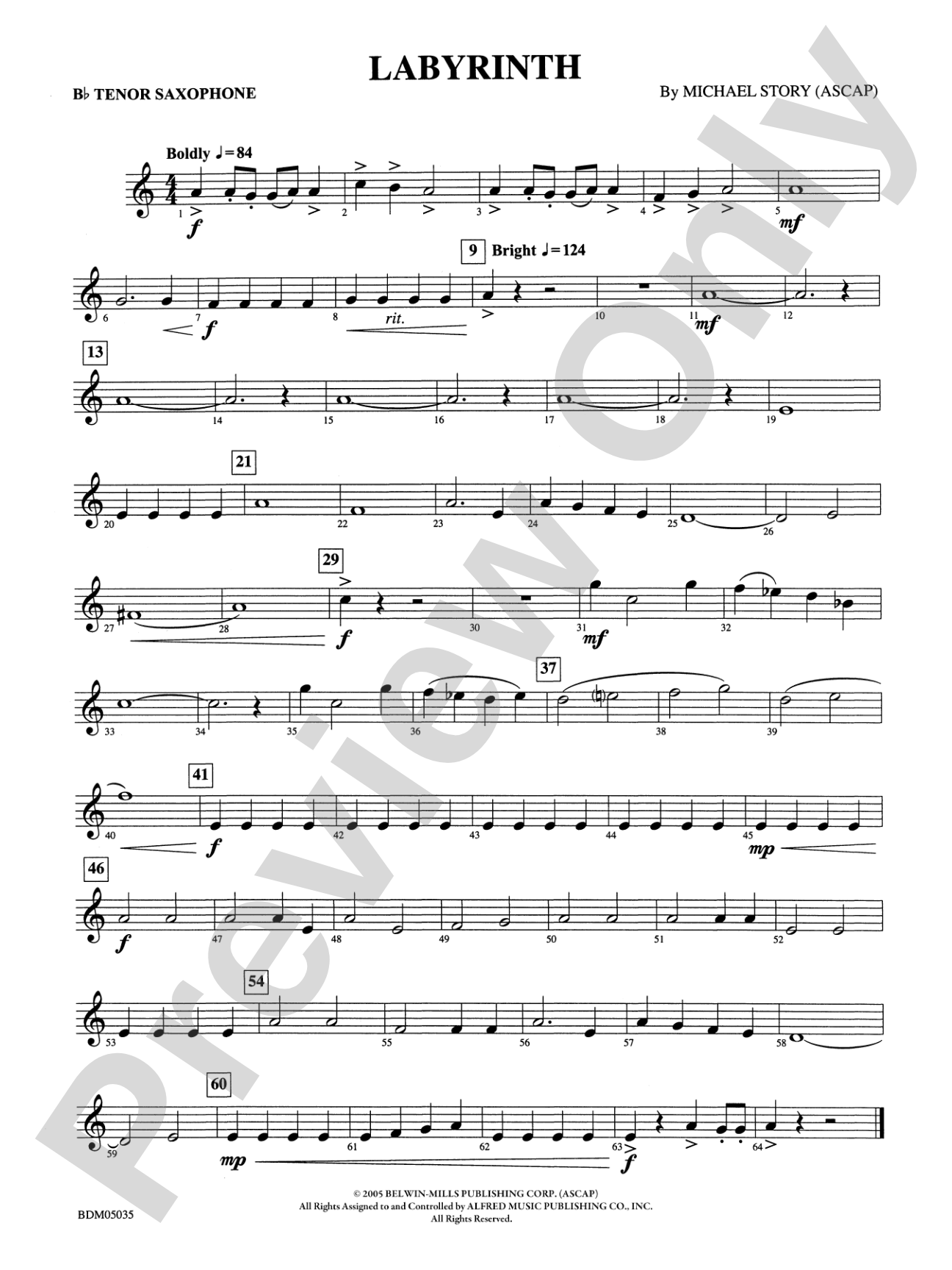 Labyrinth: B-flat Tenor Saxophone