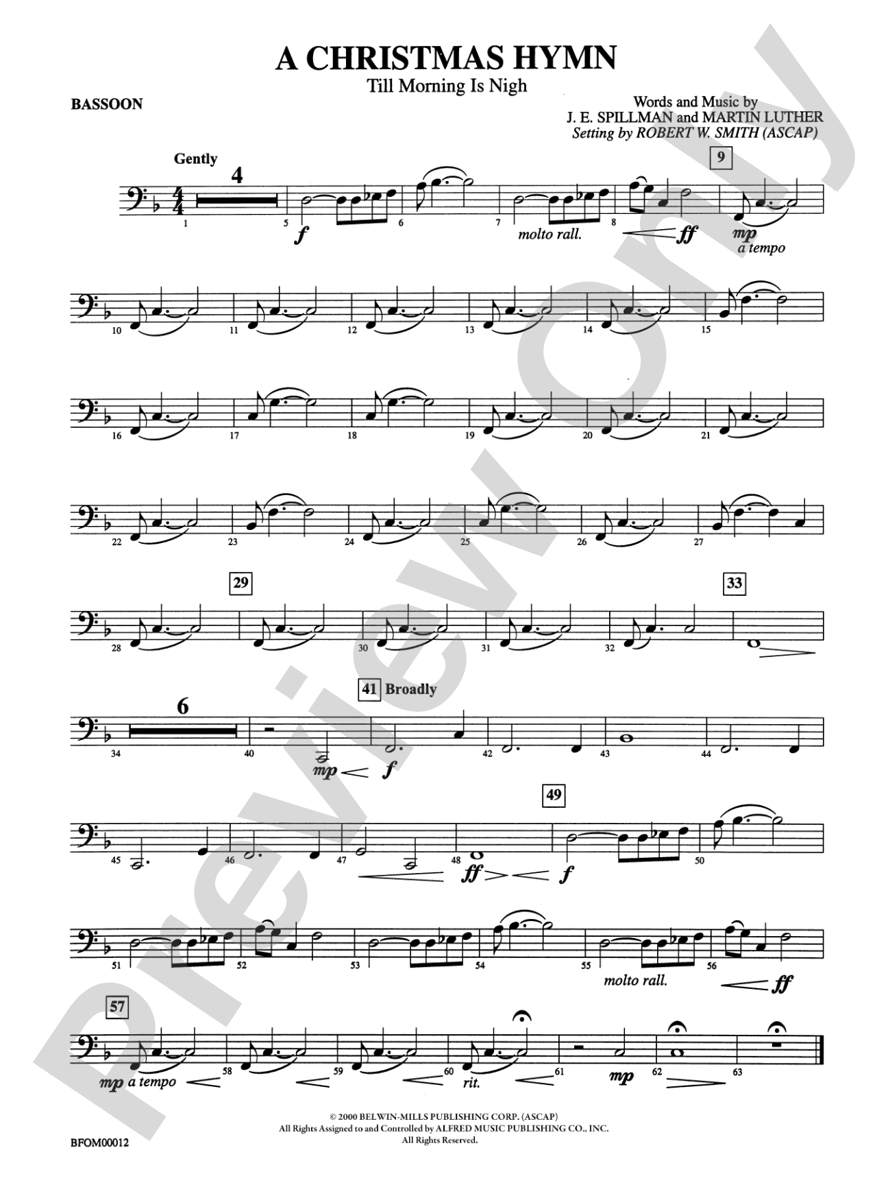 A Christmas Hymn: Bassoon