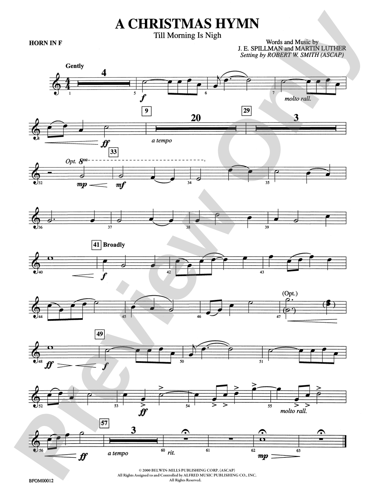 A Christmas Hymn: 1st F Horn