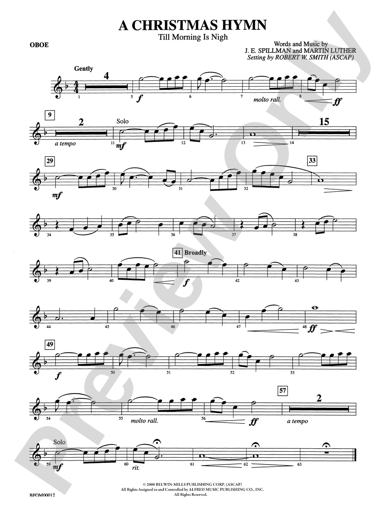 A Christmas Hymn: Oboe