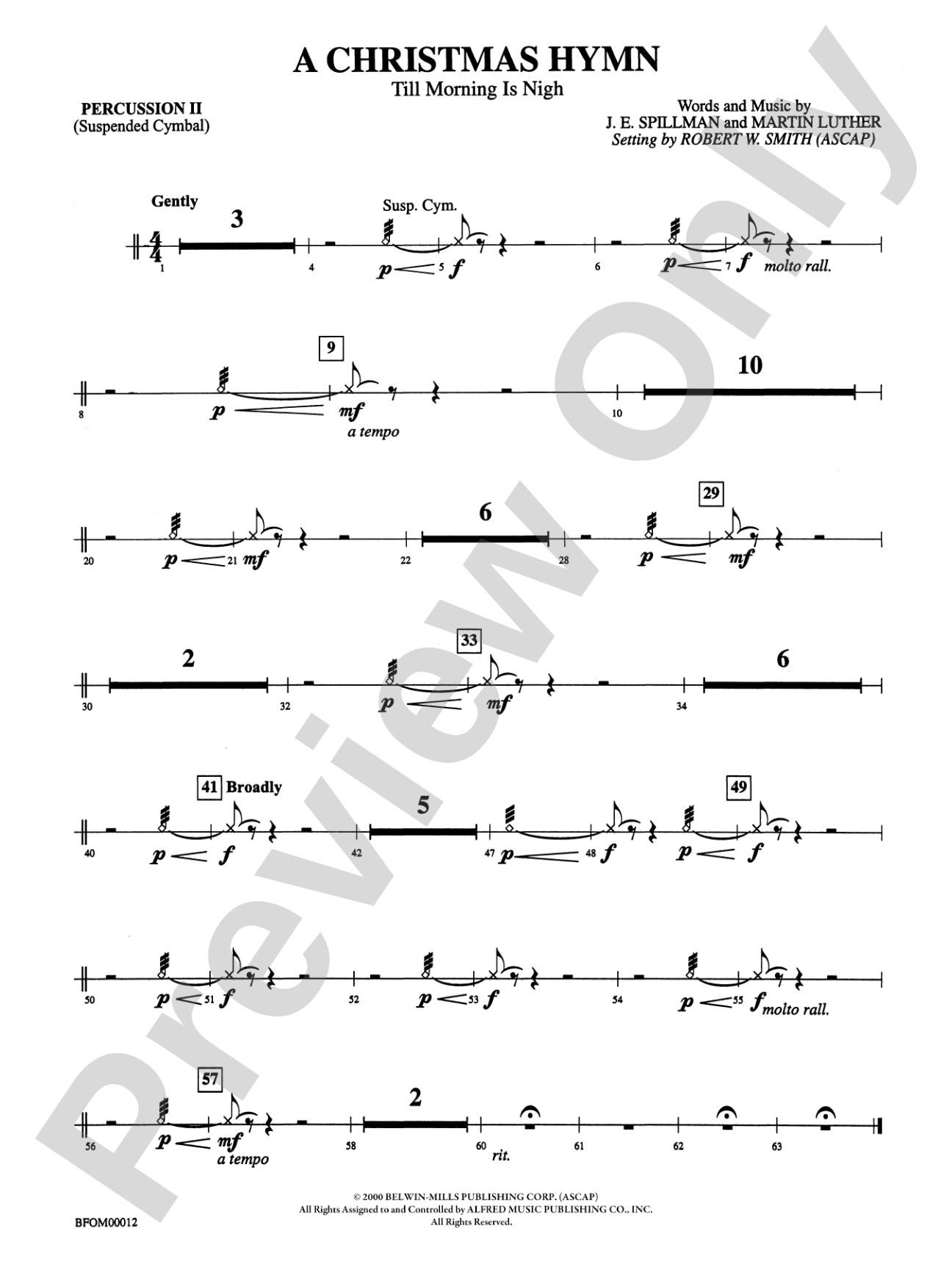 A Christmas Hymn: 2nd Percussion