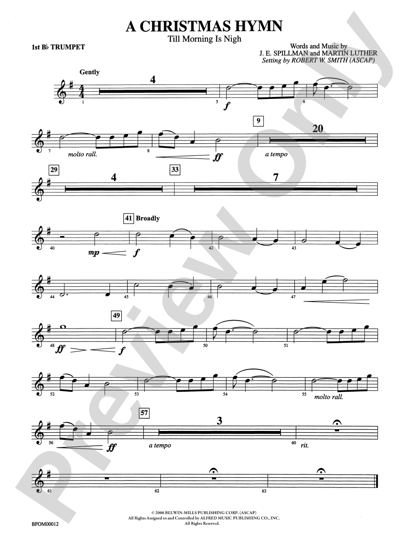 A Christmas Hymn: 1st B-flat Trumpet