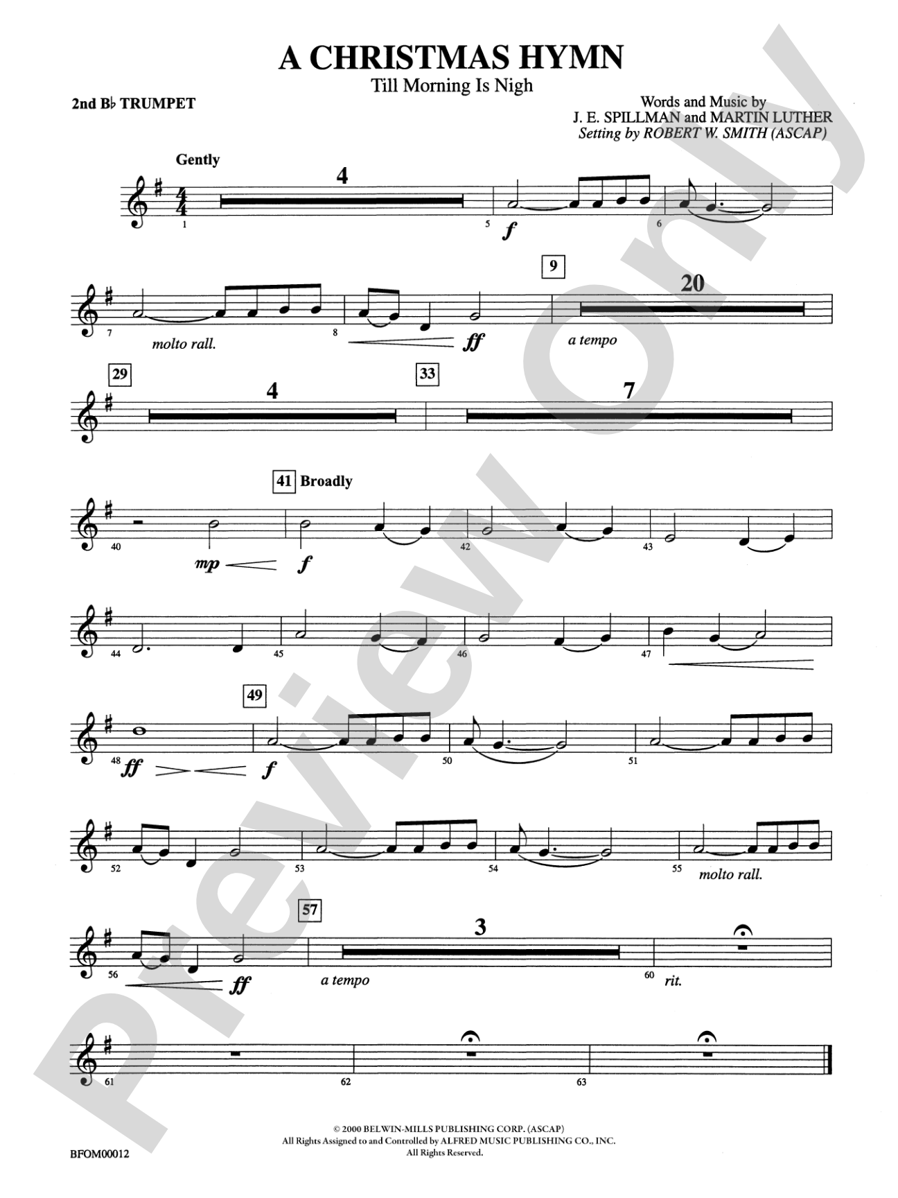 A Christmas Hymn: 2nd B-flat Trumpet