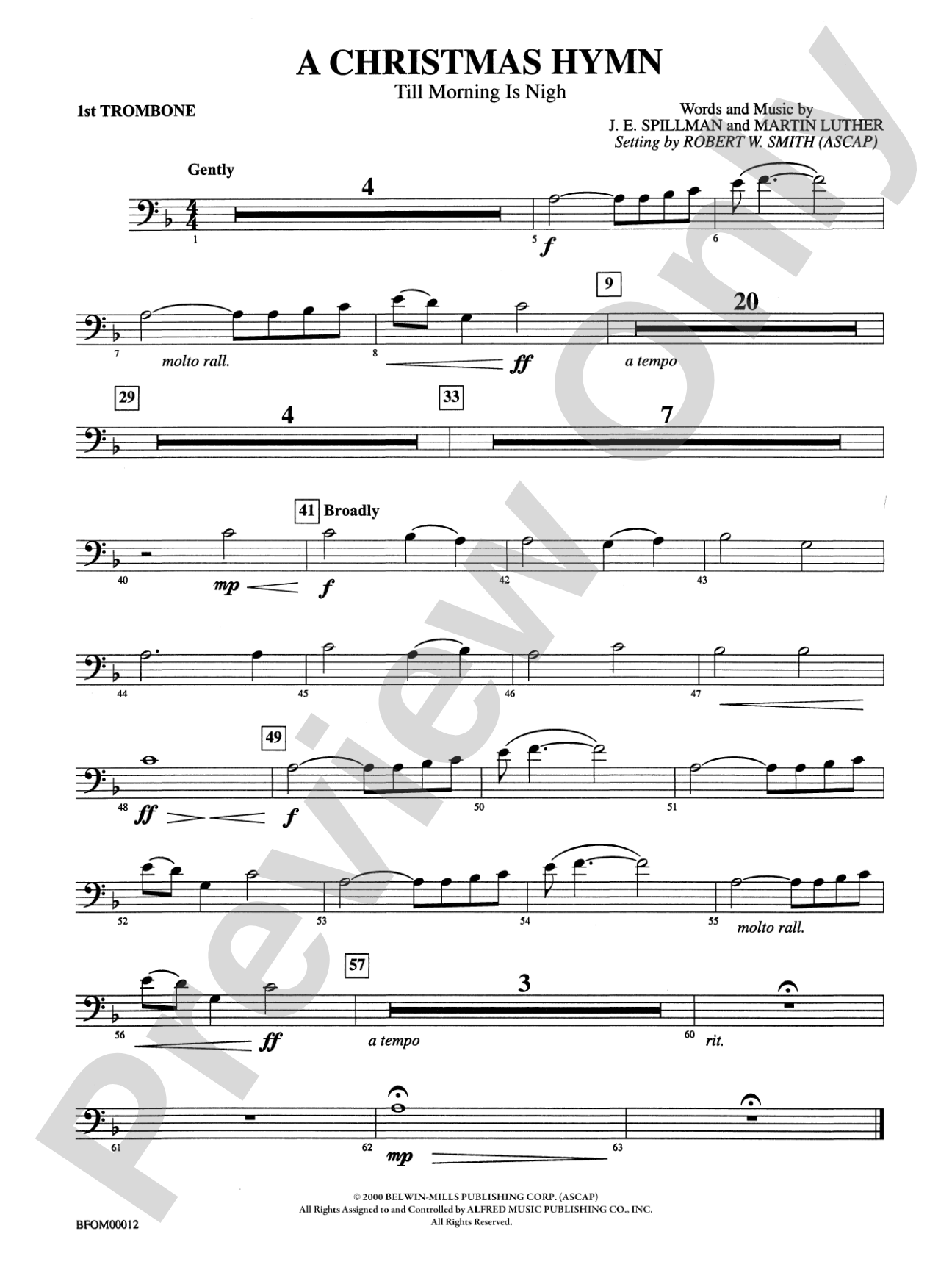 A Christmas Hymn: 1st Trombone