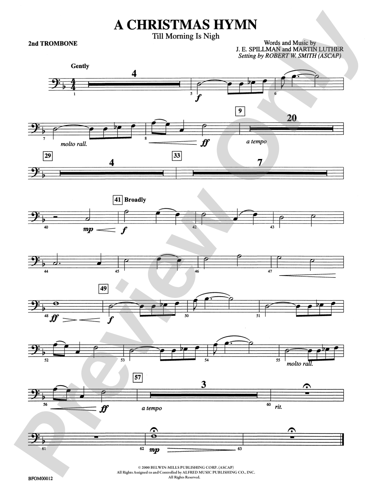 A Christmas Hymn: 2nd Trombone