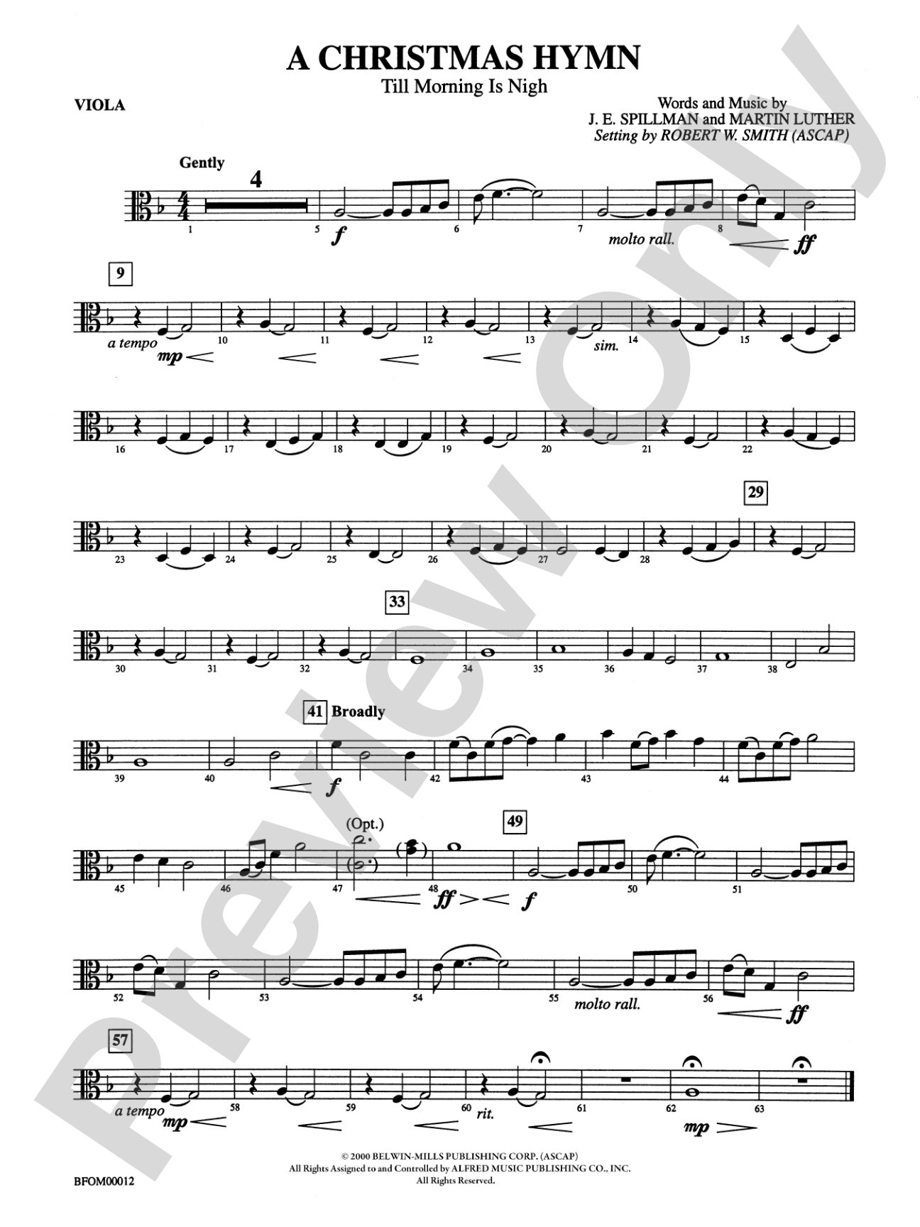 A Christmas Hymn: Viola