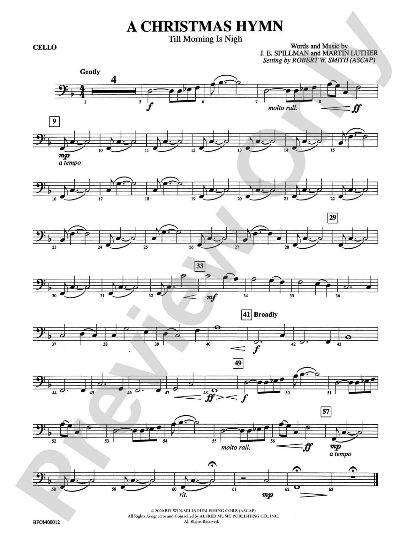 A Christmas Hymn: Cello
