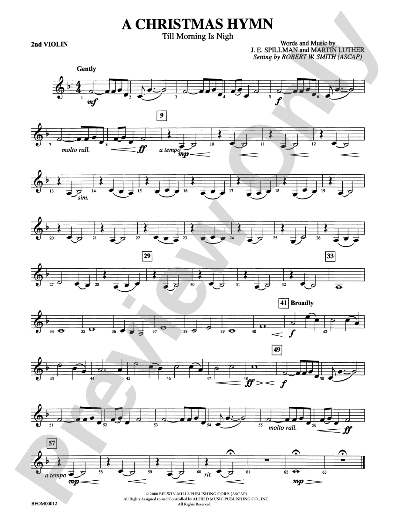 A Christmas Hymn: 2nd Violin
