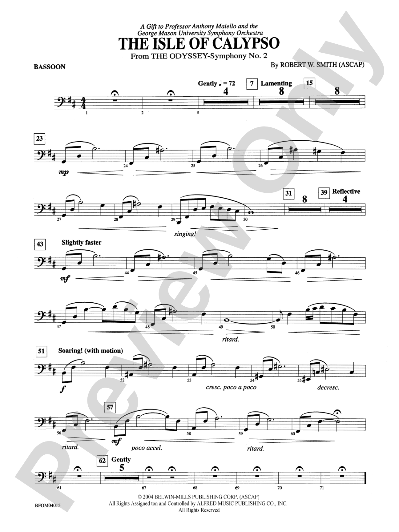 The Isle of Calypso (from The Odyssey (Symphony No. 2)): Bassoon