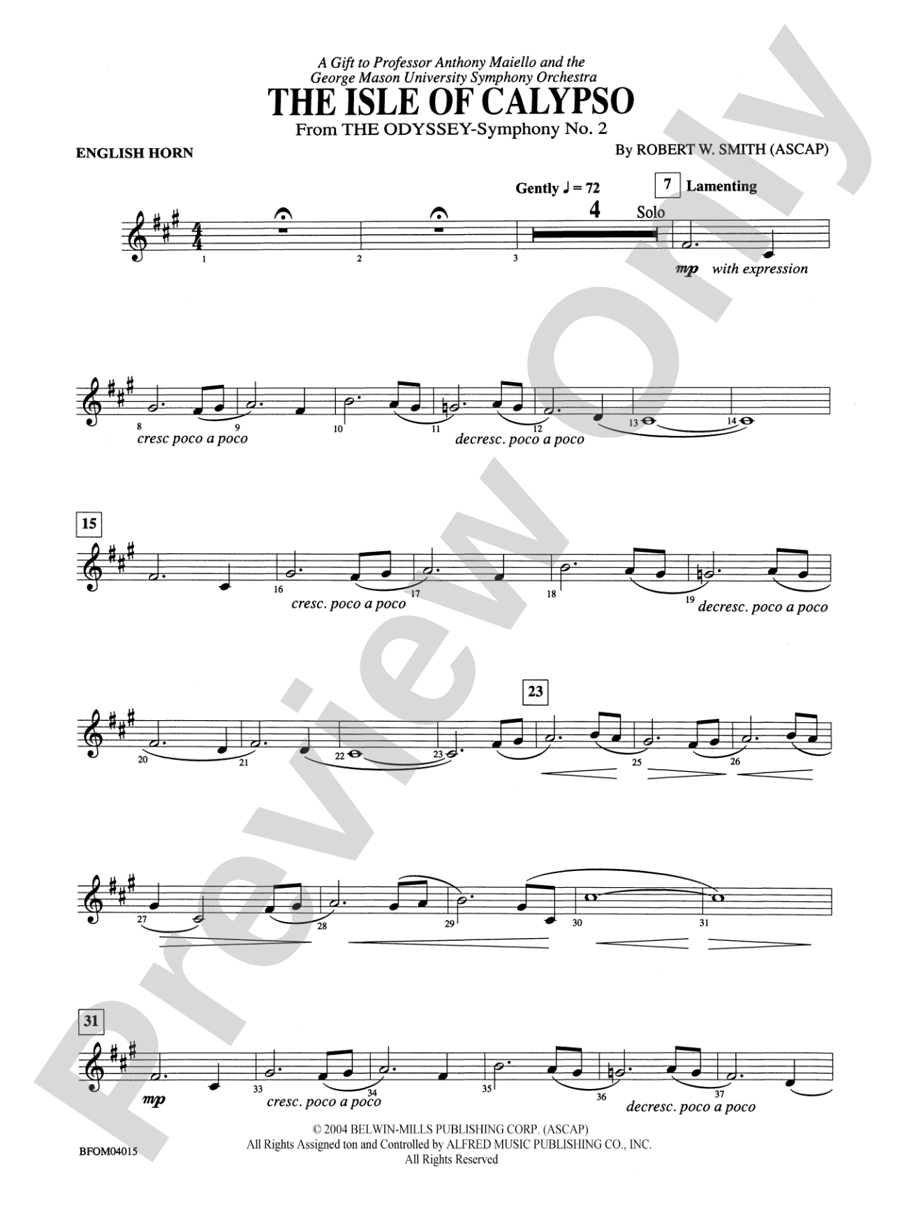 The Isle of Calypso (from The Odyssey (Symphony No. 2)): English Horn