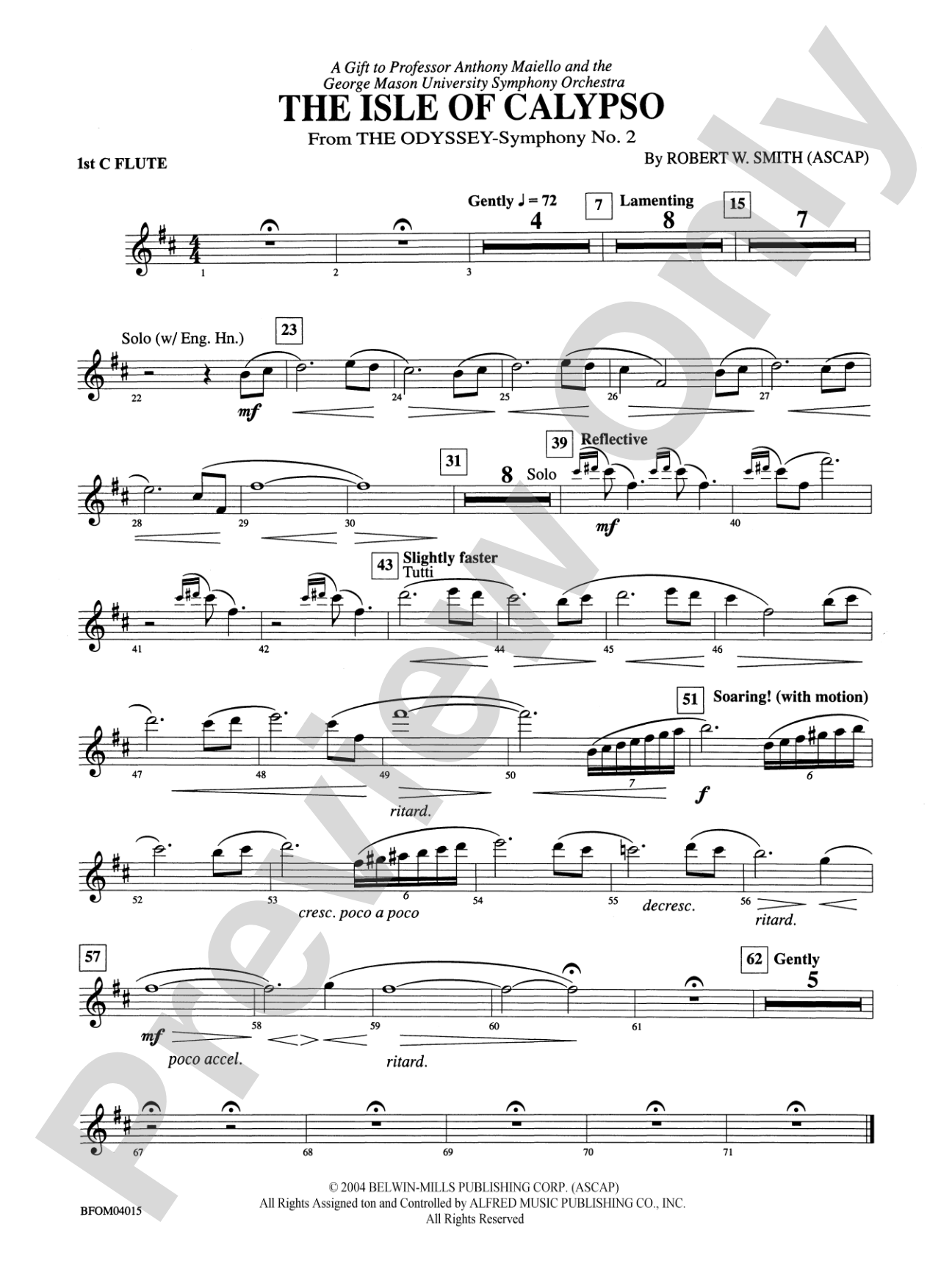 The Isle of Calypso (from The Odyssey (Symphony No. 2)): Flute
