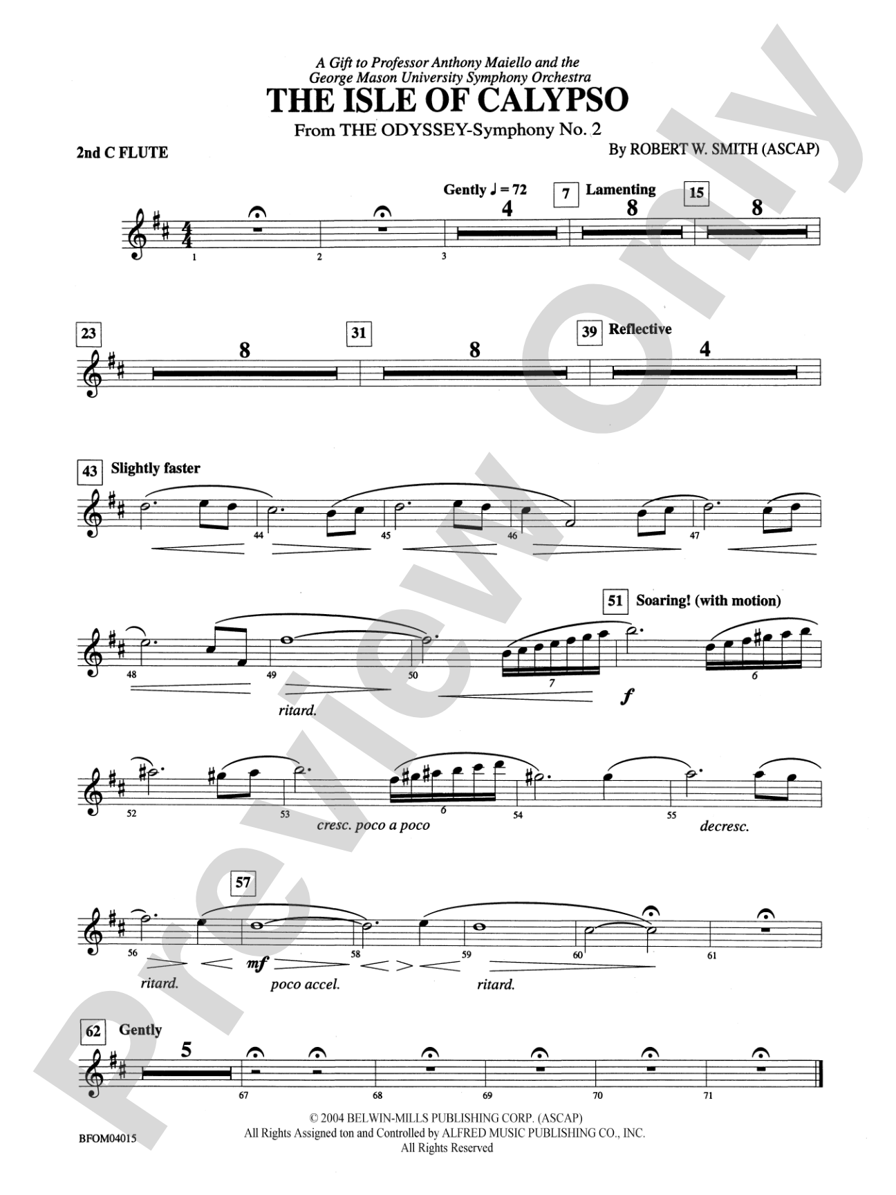 The Isle of Calypso (from The Odyssey (Symphony No. 2)): 2nd Flute