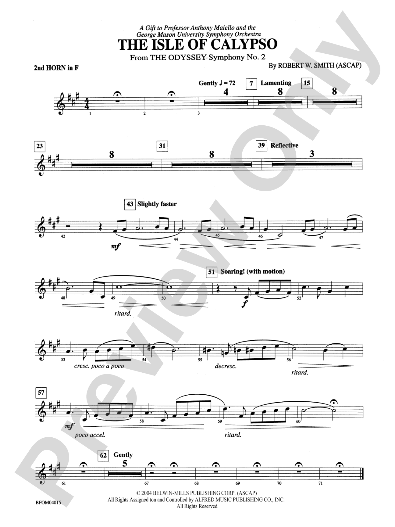 The Isle of Calypso (from The Odyssey (Symphony No. 2)): 2nd F Horn