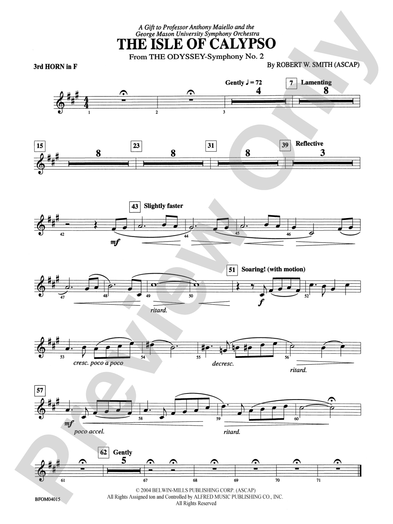 The Isle of Calypso (from The Odyssey (Symphony No. 2)): 3rd F Horn