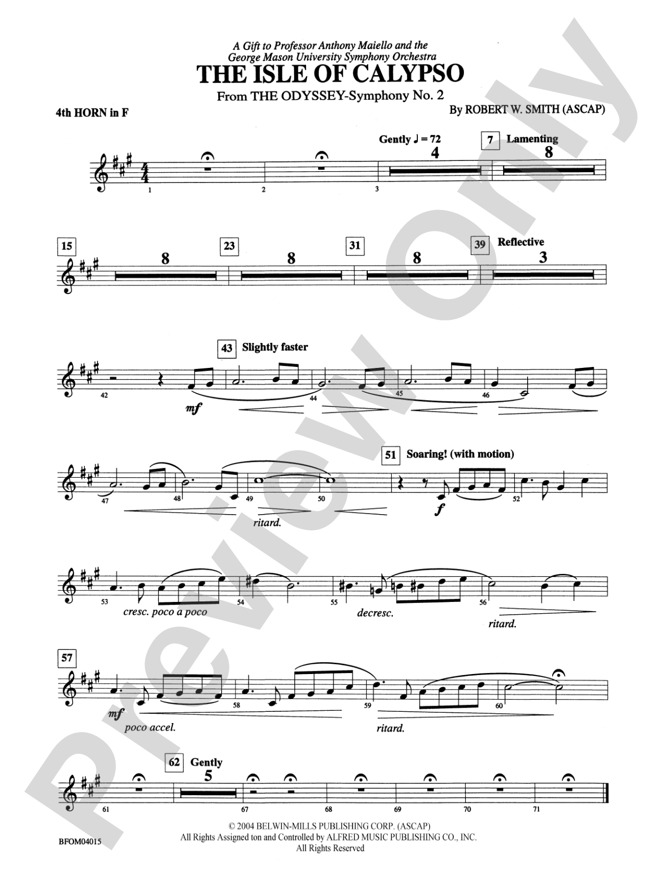 The Isle of Calypso (from The Odyssey (Symphony No. 2)): 4th F Horn