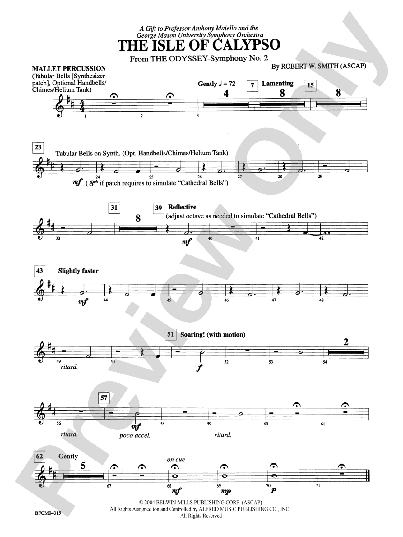 The Isle of Calypso (from The Odyssey (Symphony No. 2)): Mallets