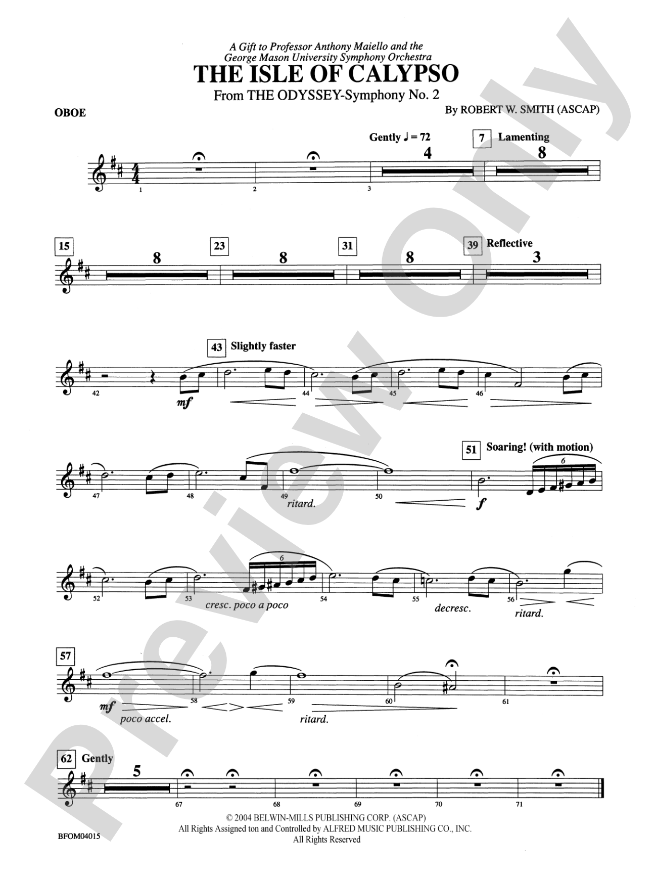 The Isle of Calypso (from The Odyssey (Symphony No. 2)): Oboe