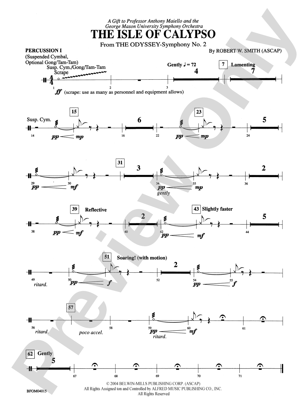 The Isle of Calypso (from The Odyssey (Symphony No. 2)): 1st Percussion