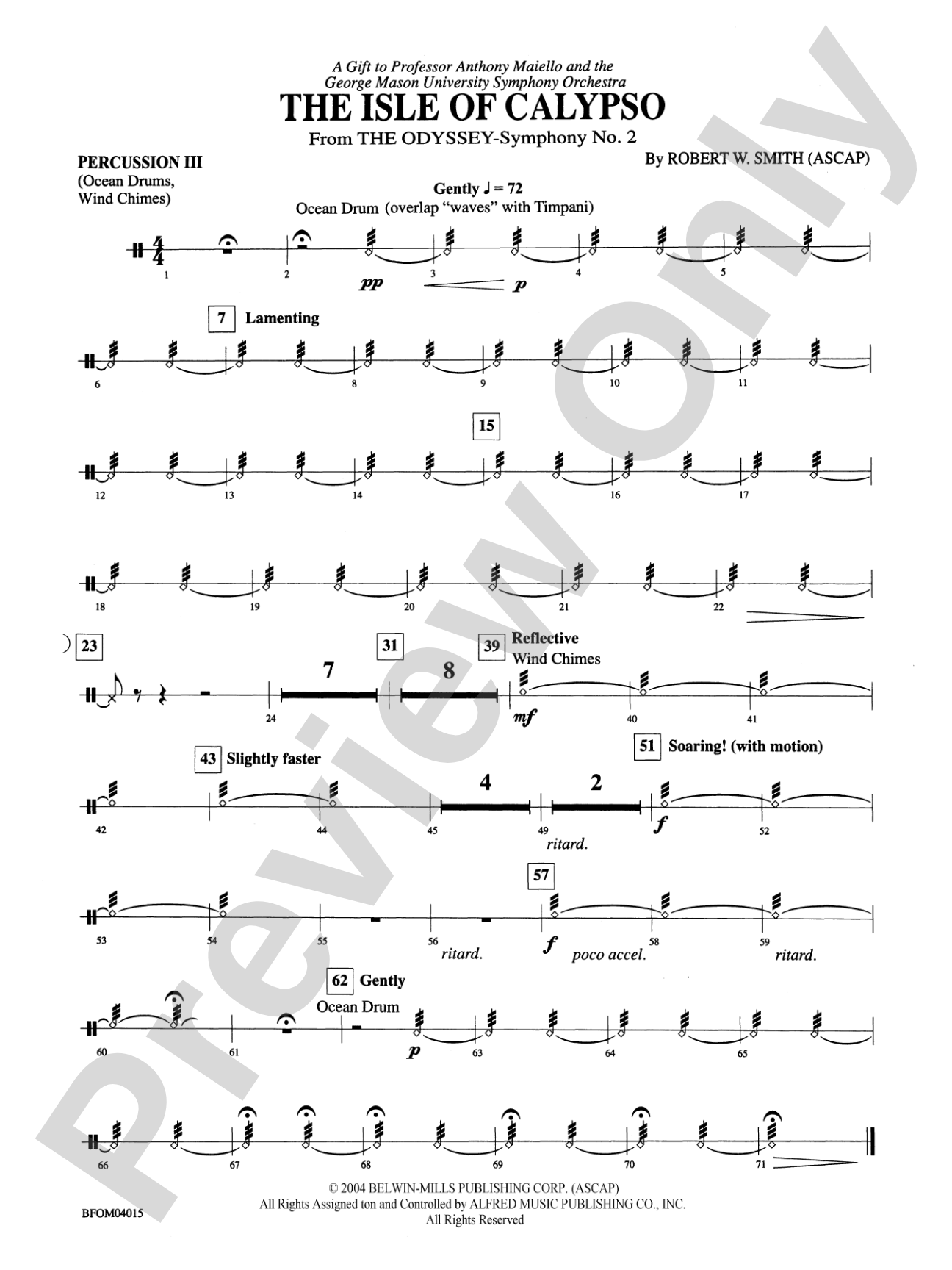 The Isle of Calypso (from The Odyssey (Symphony No. 2)): 3rd Percussion