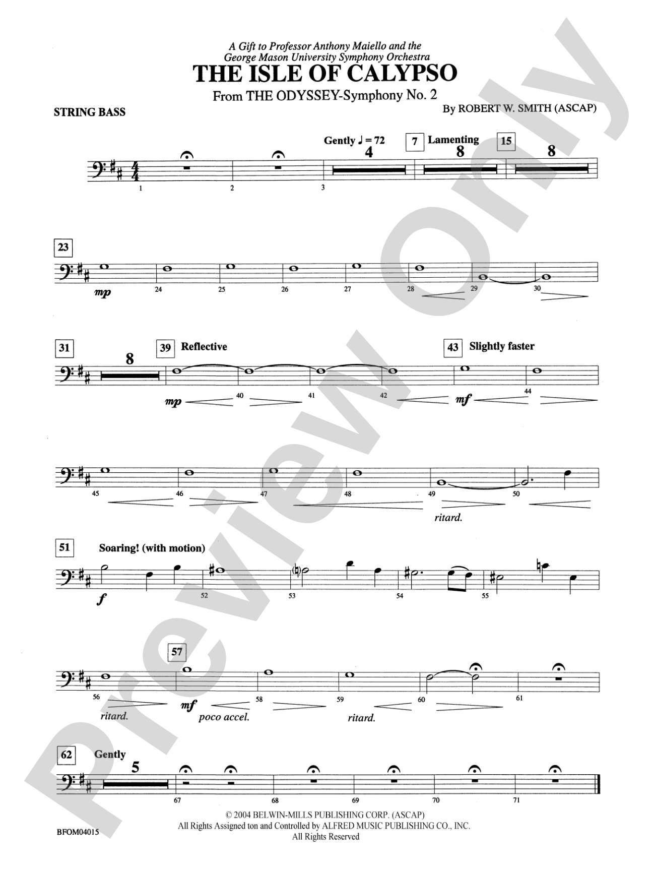 The Isle of Calypso (from The Odyssey (Symphony No. 2)): String Bass