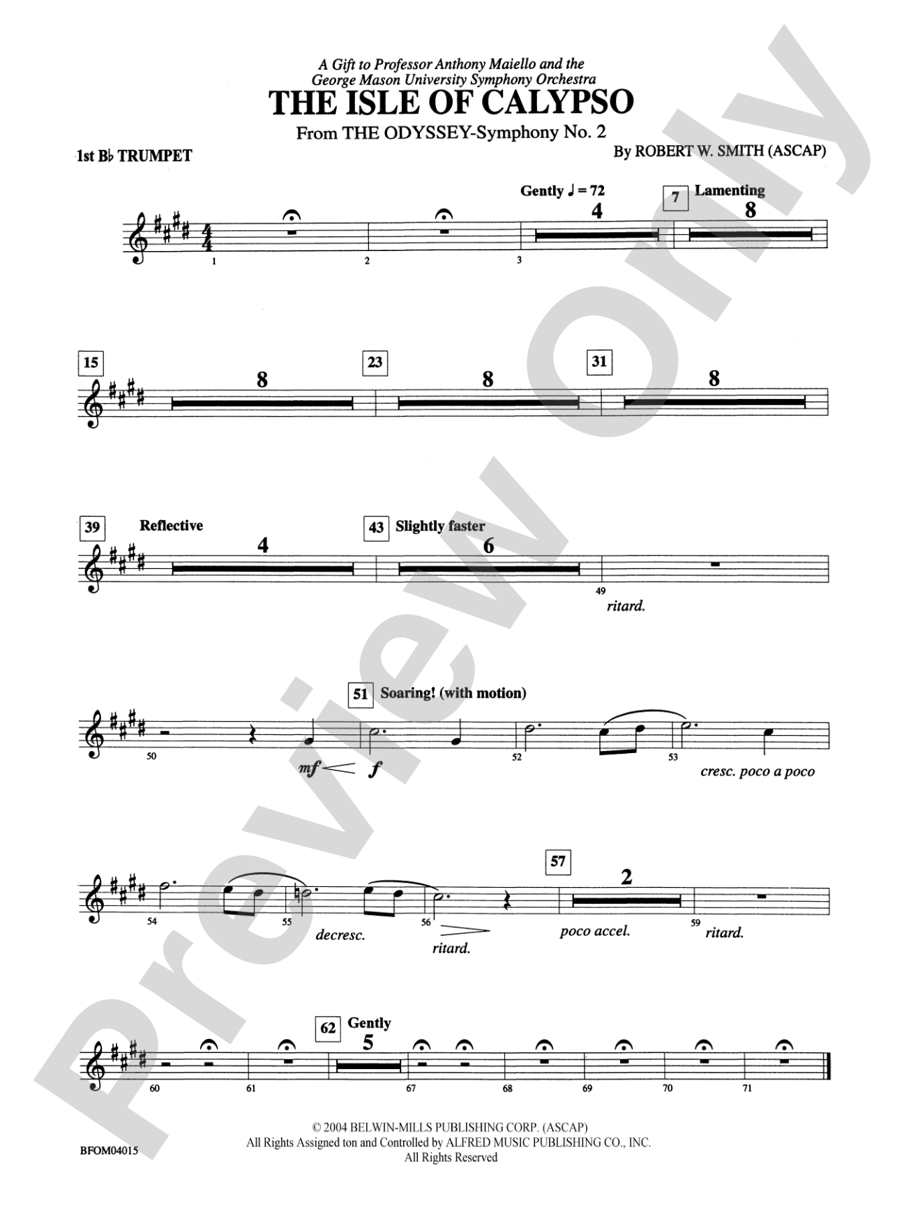 The Isle of Calypso (from The Odyssey (Symphony No. 2)): 1st B-flat Trumpet