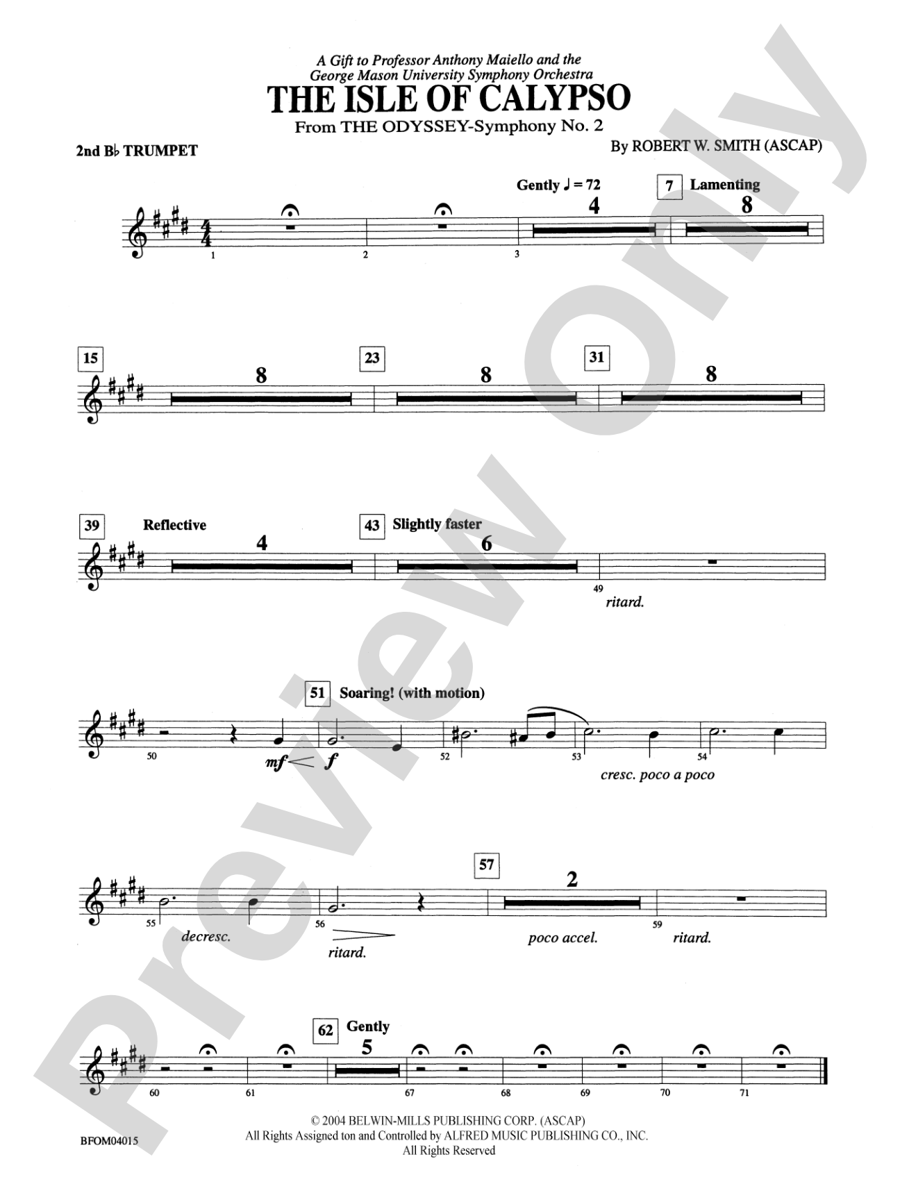 The Isle of Calypso (from The Odyssey (Symphony No. 2)): 2nd B-flat Trumpet