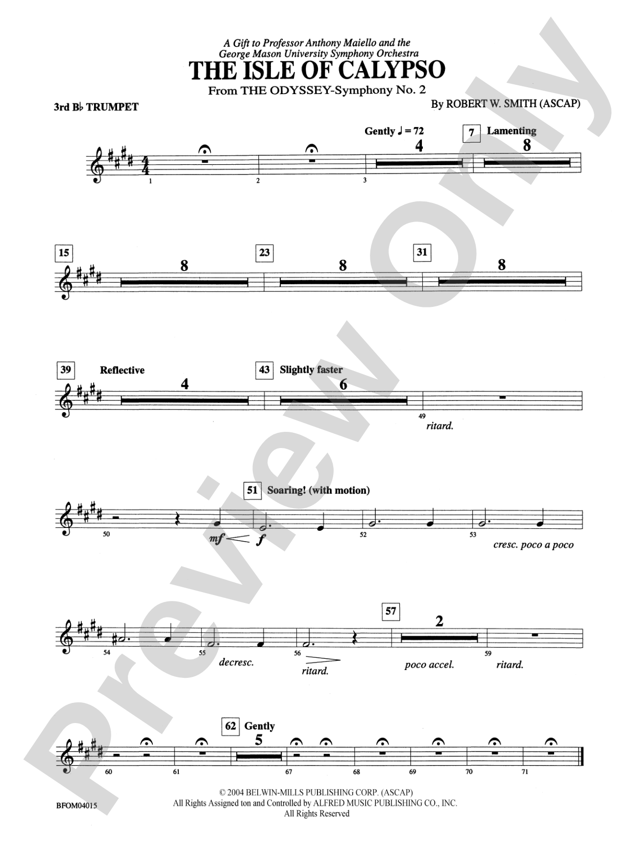 The Isle of Calypso (from The Odyssey (Symphony No. 2)): 3rd B-flat Trumpet