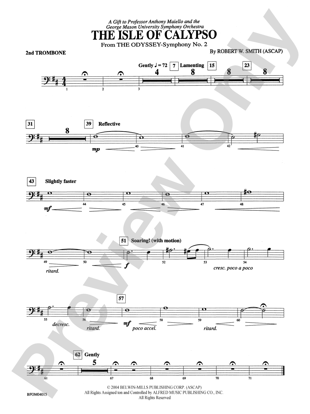 The Isle of Calypso (from The Odyssey (Symphony No. 2)): 2nd Trombone