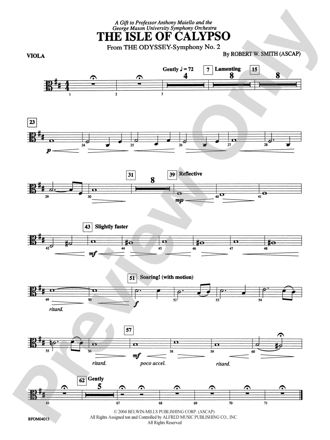 The Isle of Calypso (from The Odyssey (Symphony No. 2)): Viola