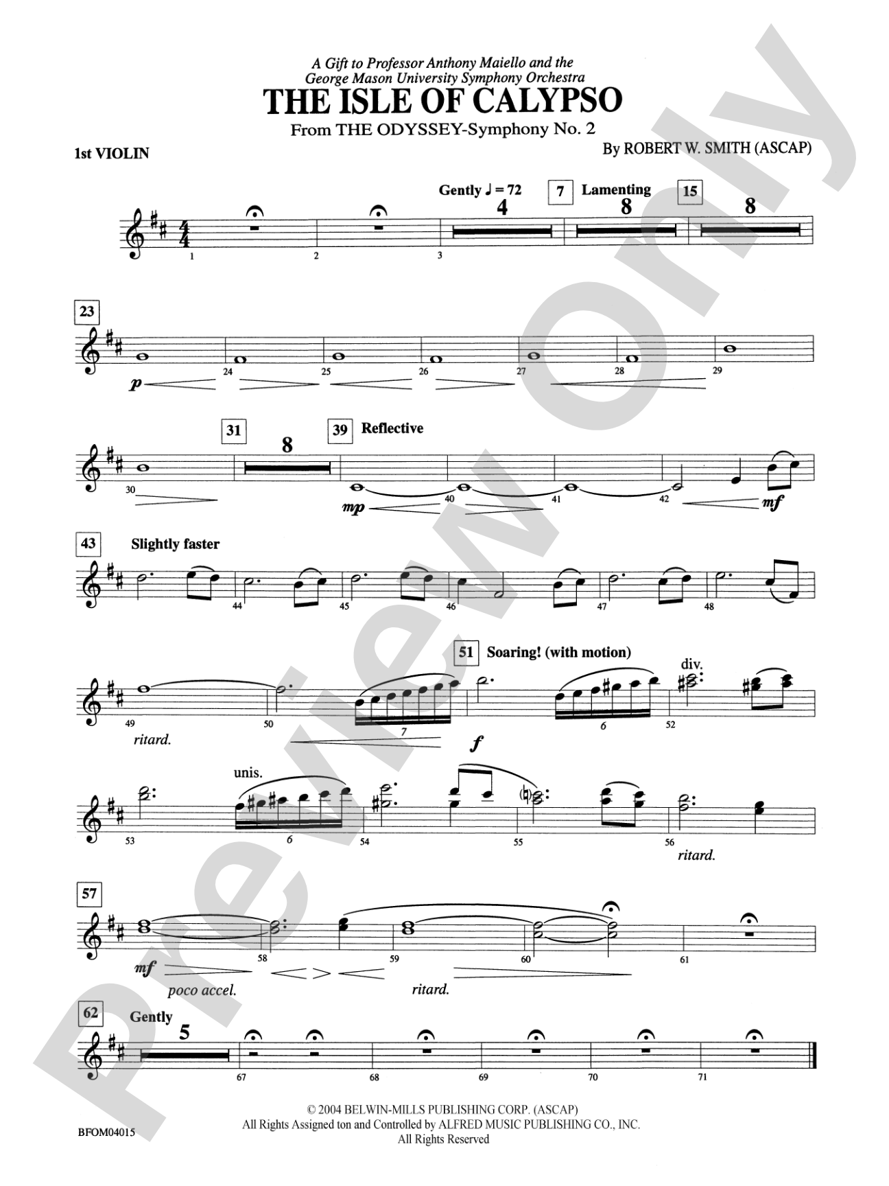 The Isle of Calypso (from The Odyssey (Symphony No. 2)): 1st Violin