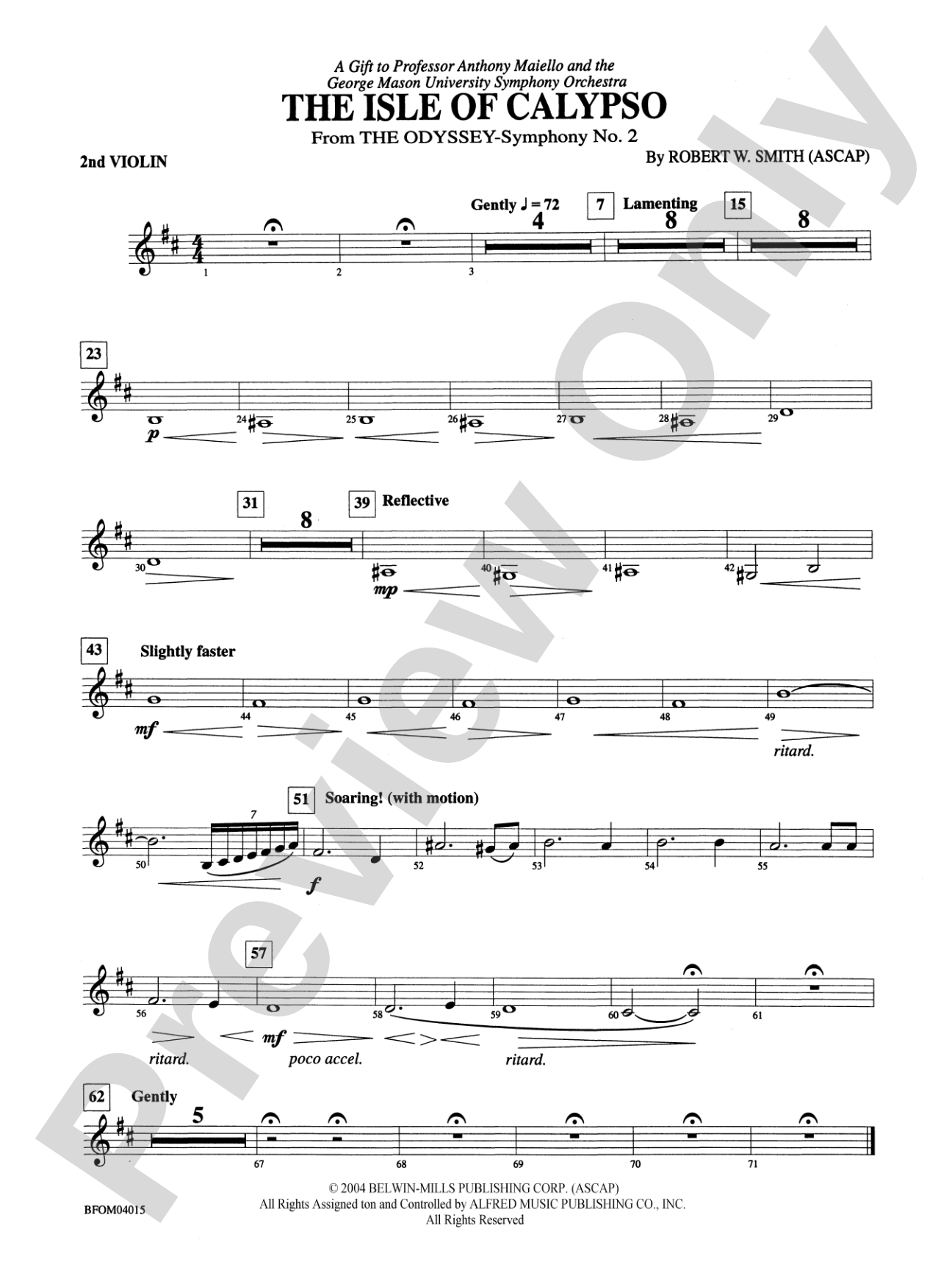 The Isle of Calypso (from The Odyssey (Symphony No. 2)): 2nd Violin