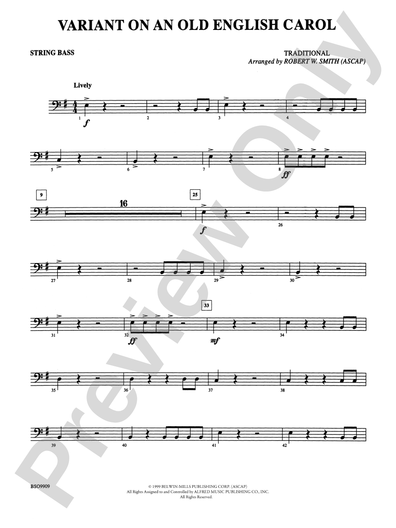 Variant on an Old English Carol: String Bass