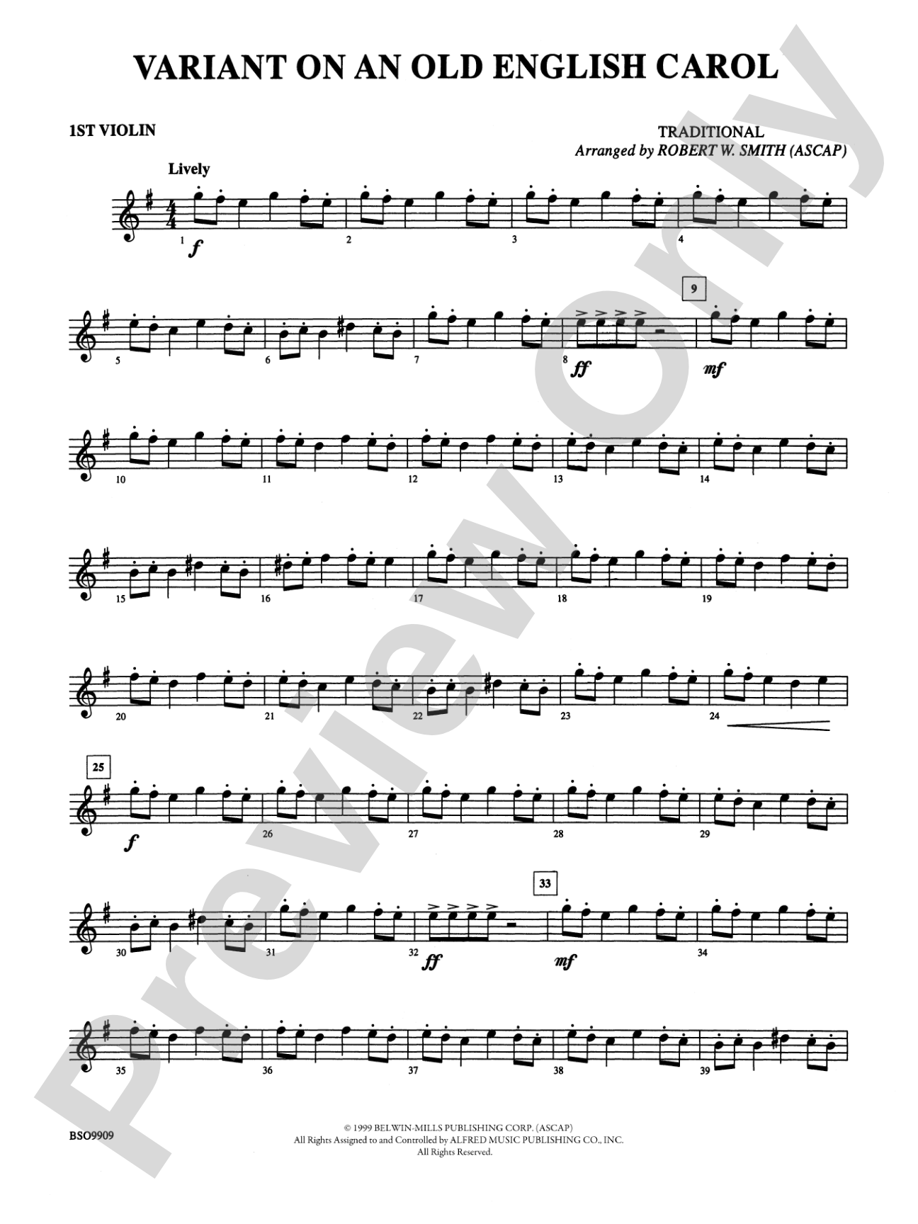 Variant on an Old English Carol: 1st Violin