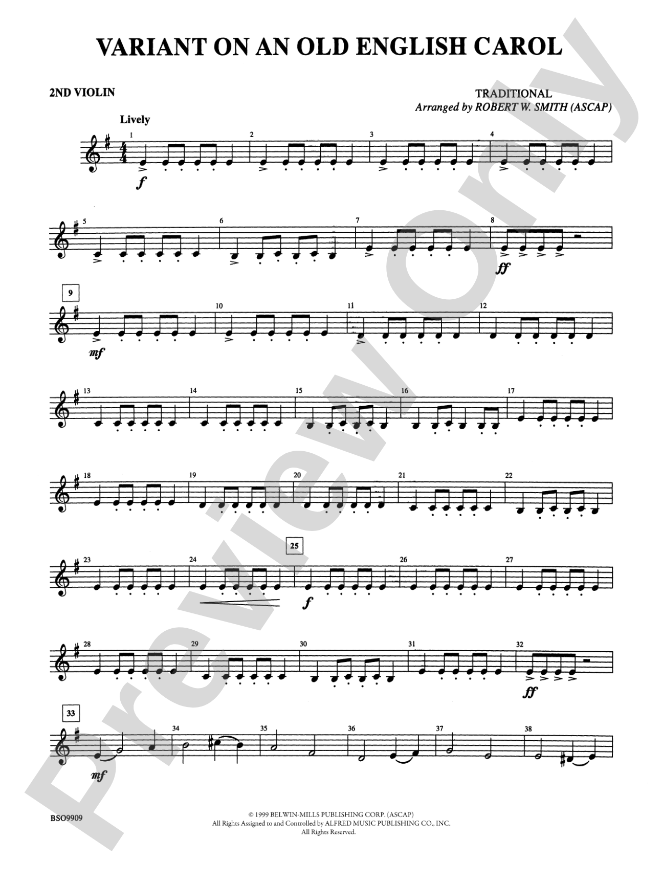Variant on an Old English Carol: 2nd Violin