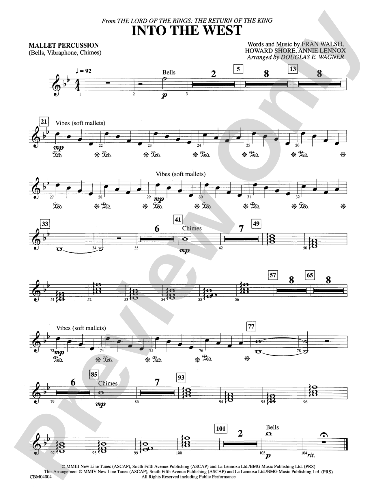 Into the West (from The Lord of the Rings: The Return of the King): Mallets