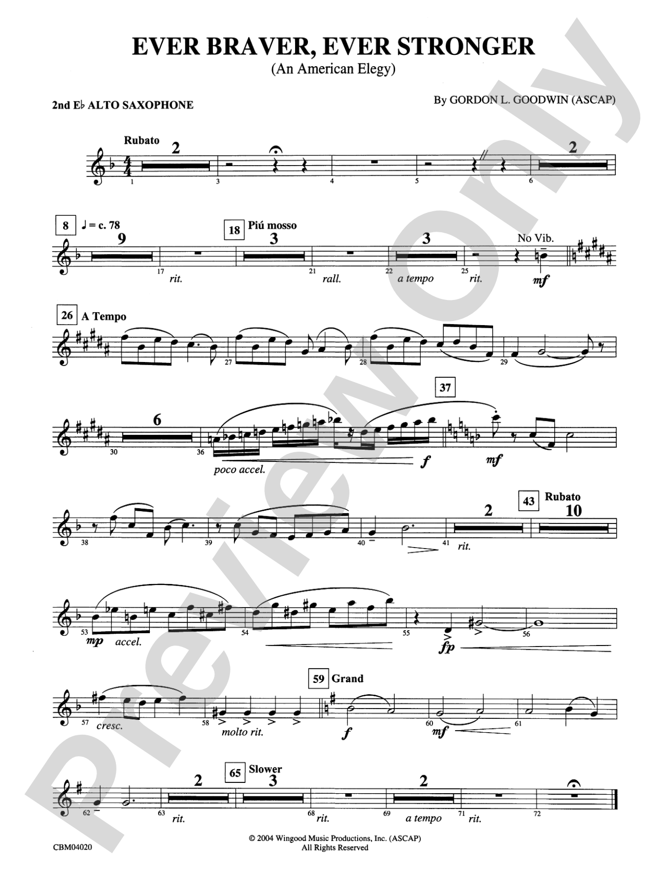Ever Braver, Ever Stronger (An American Elegy): 2nd E-flat Alto Saxophone