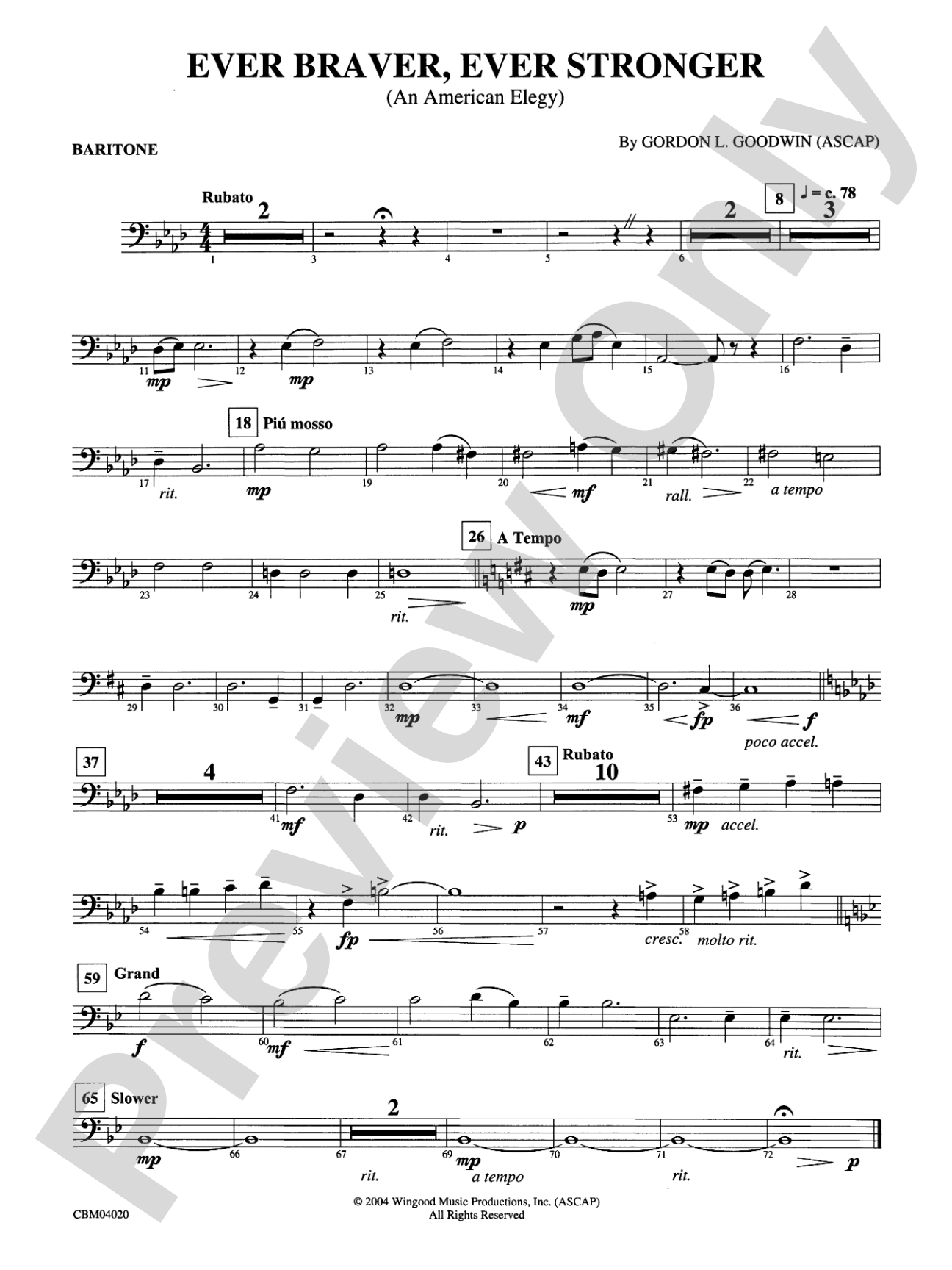 Ever Braver, Ever Stronger (An American Elegy): Baritone B.C.