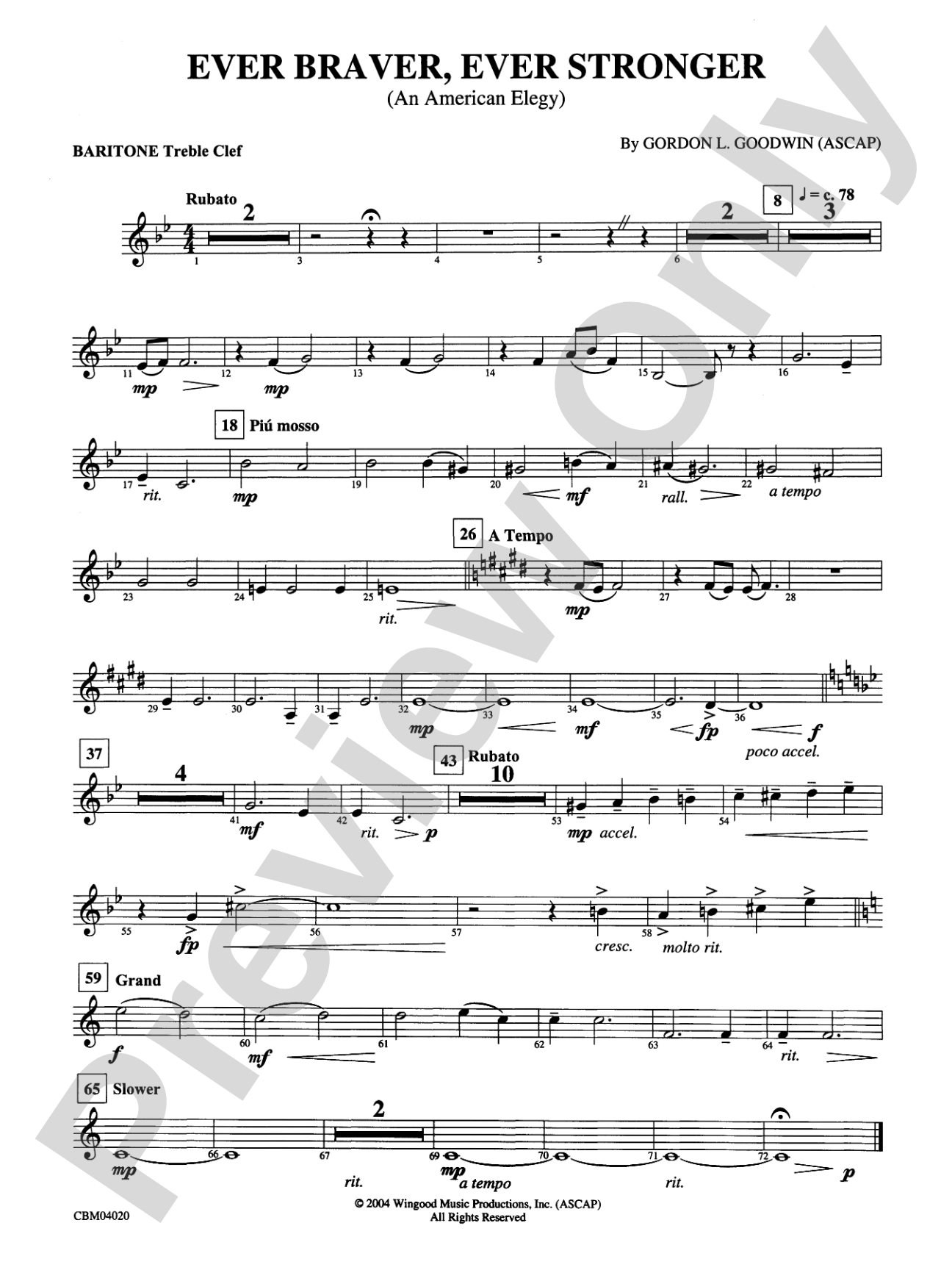 Ever Braver, Ever Stronger (An American Elegy): Baritone T.C.